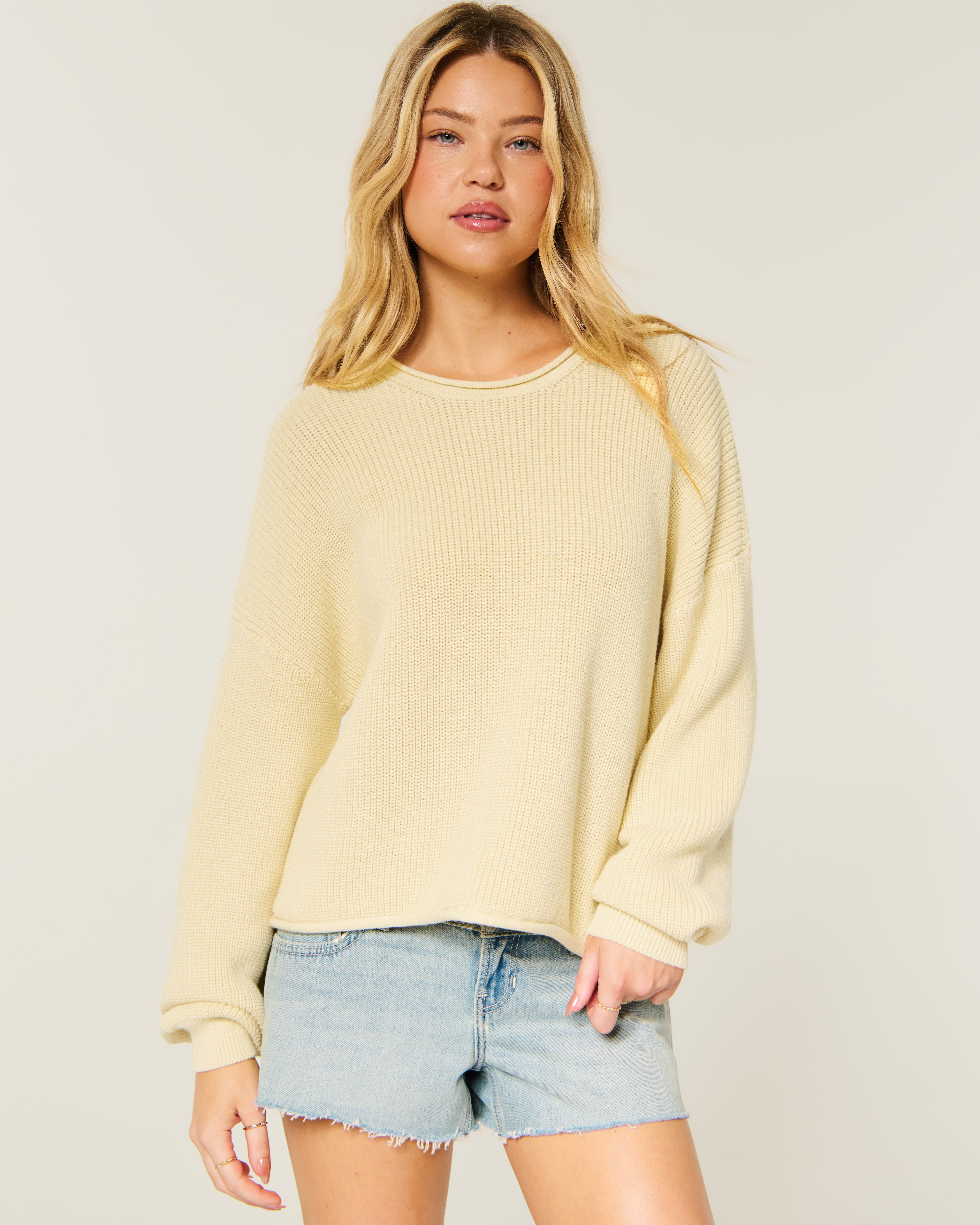 Easy Roll-Neck Crew Sweater