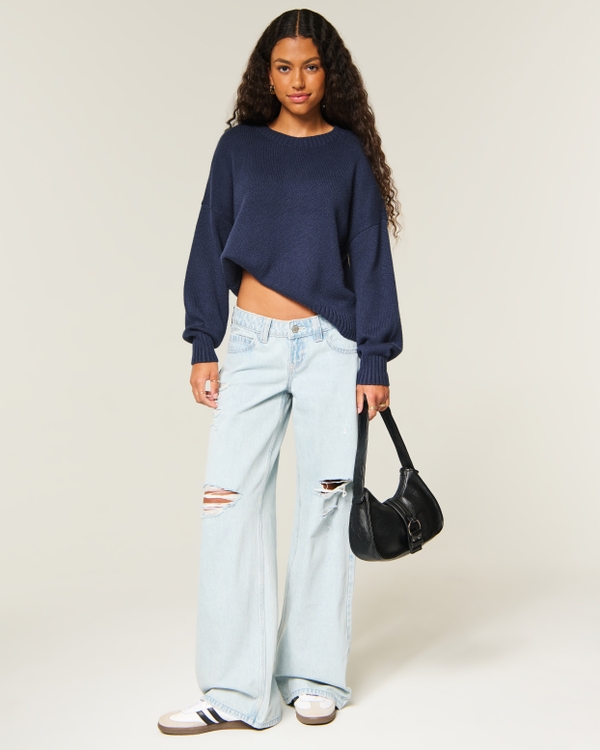 Hollister Rory Crew Sweater, Navy view 2