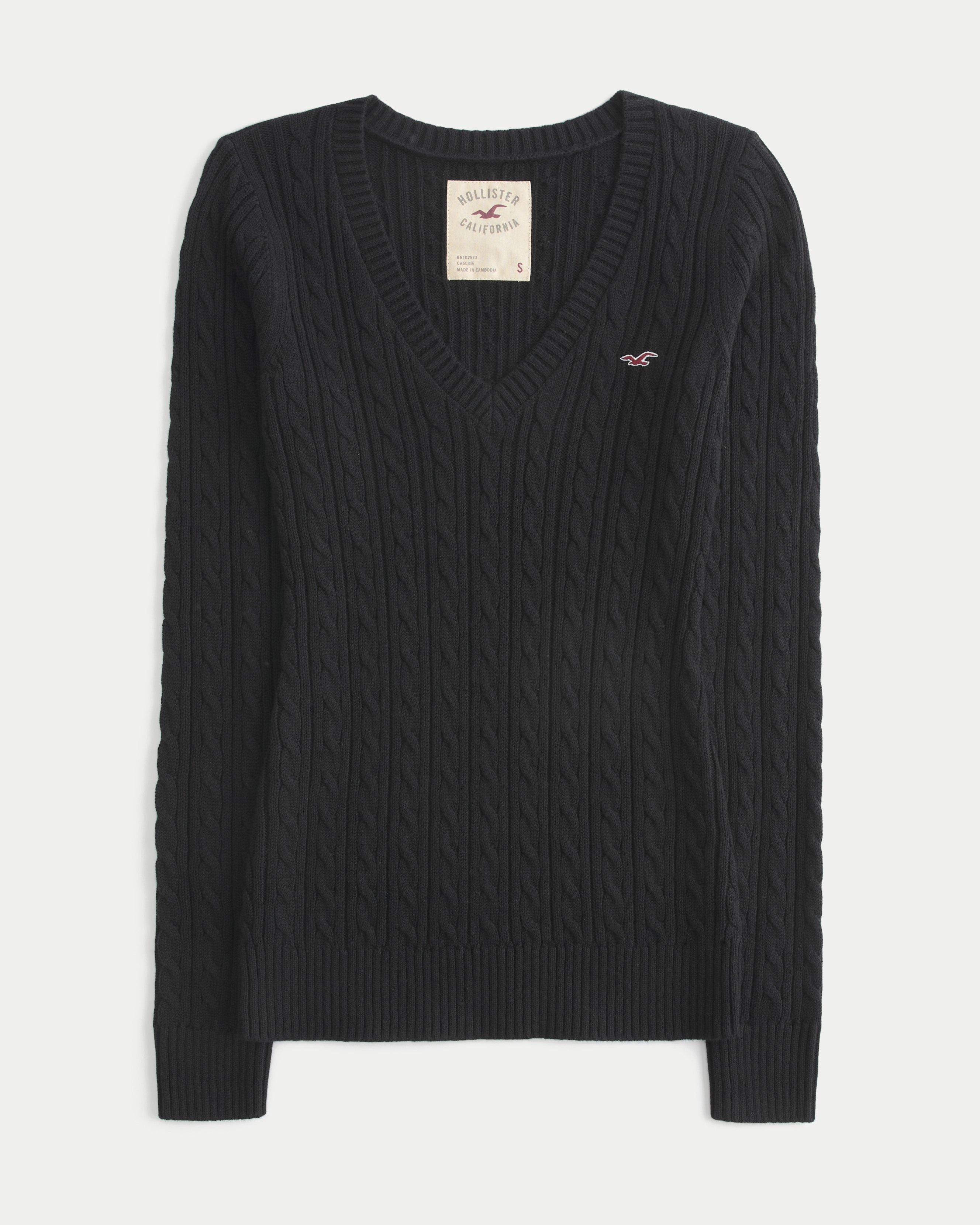 Hollister Ivy Cable-Knit V-Neck Sweater