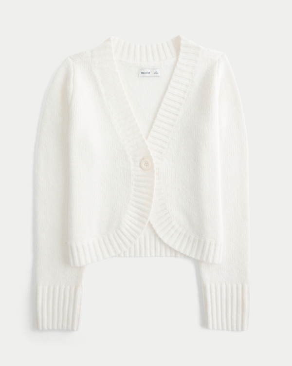 Hollister Comfy Cloud Button Front Cardigan, Cloud White view 1