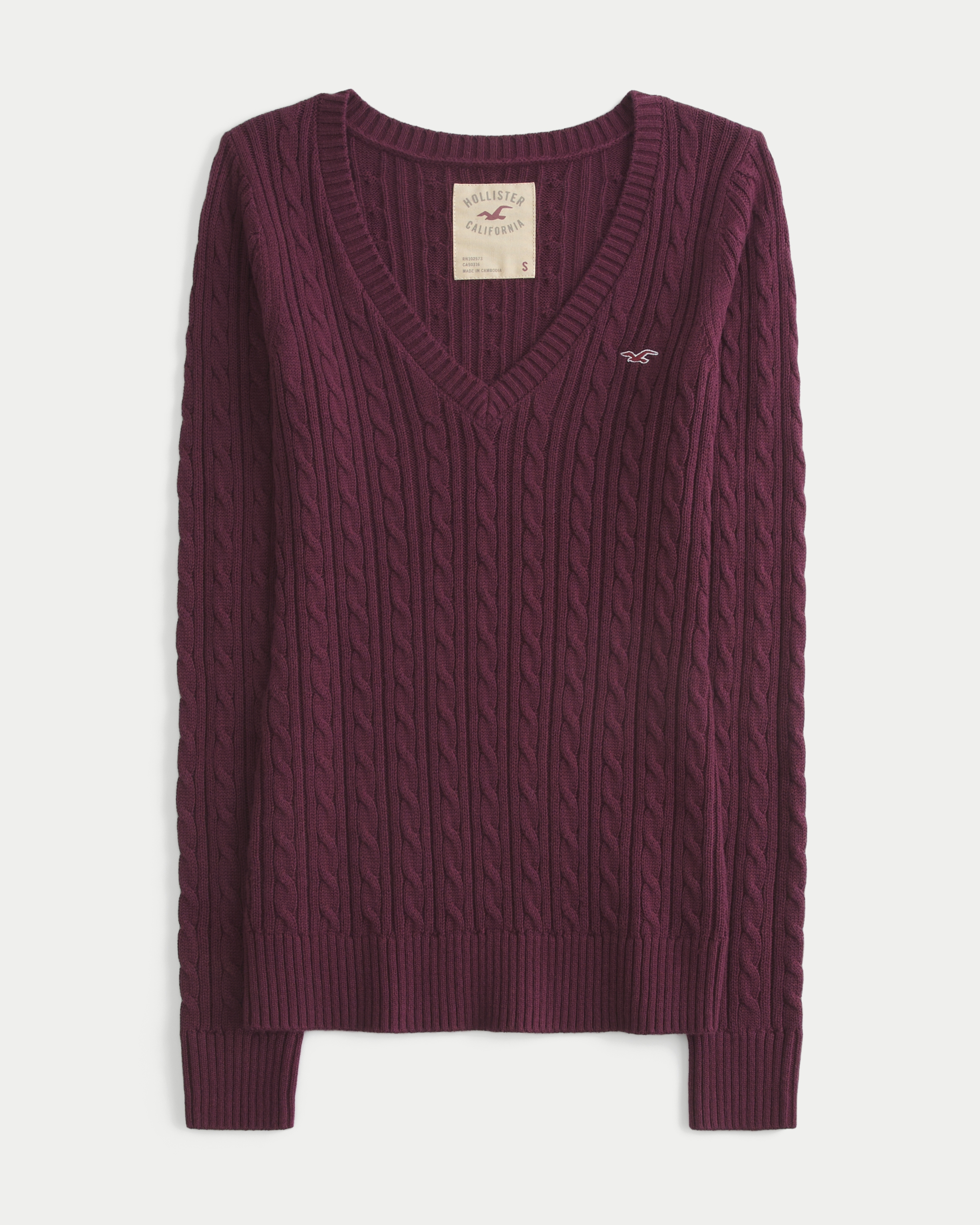 Hollister Ivy Cable-Knit V-Neck Sweater