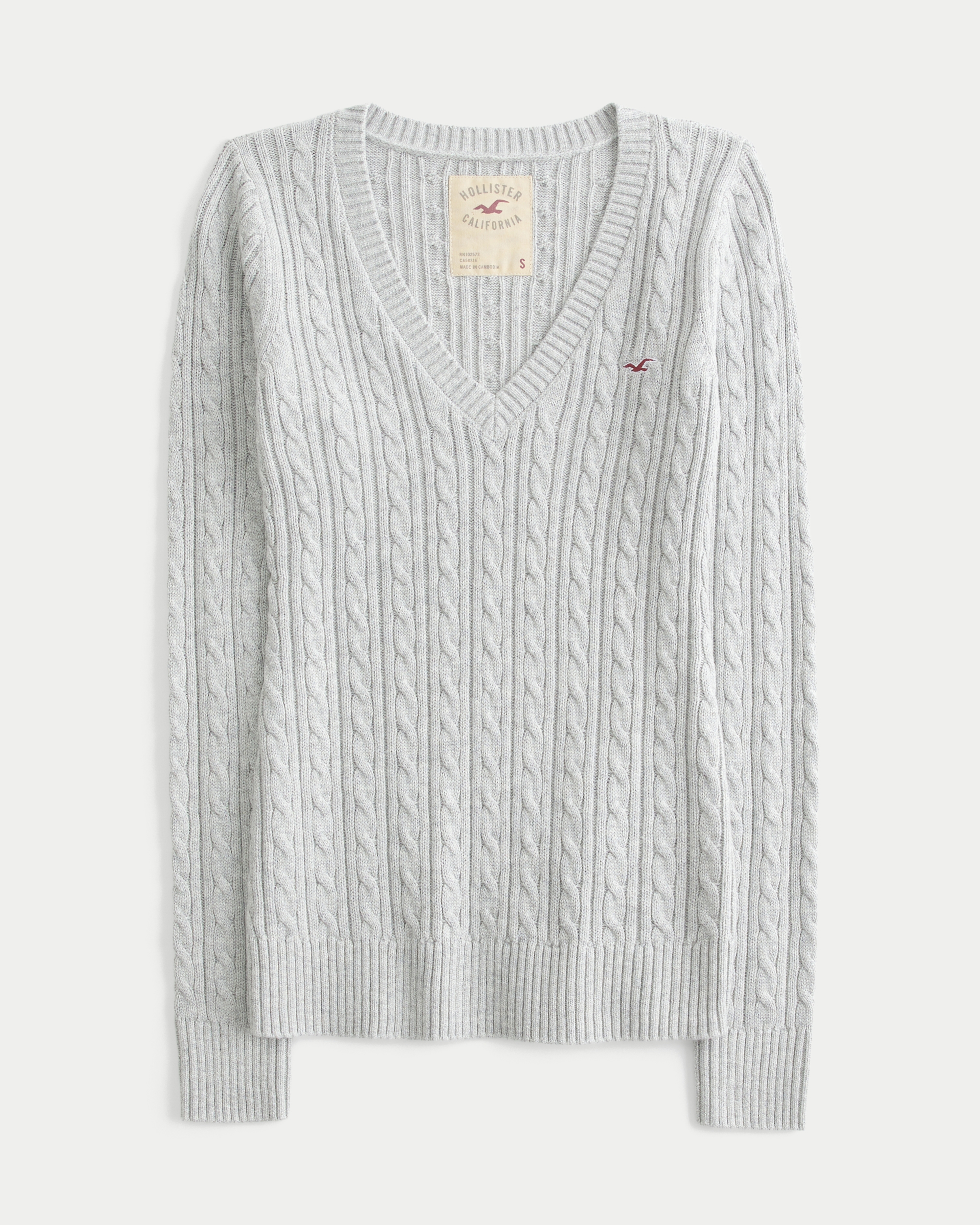 Hollister Ivy Cable-Knit V-Neck Sweater