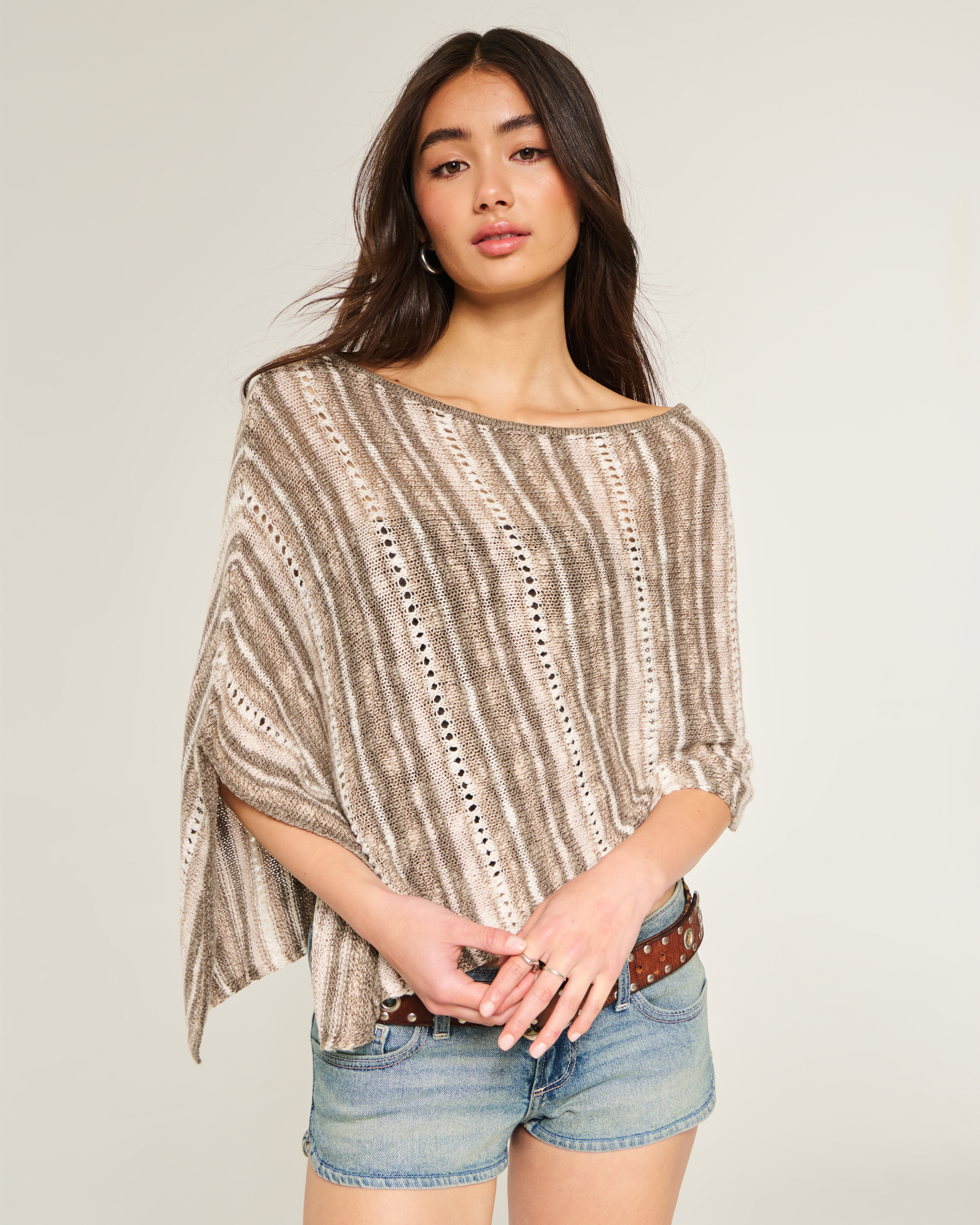 Stitchy Textured Poncho