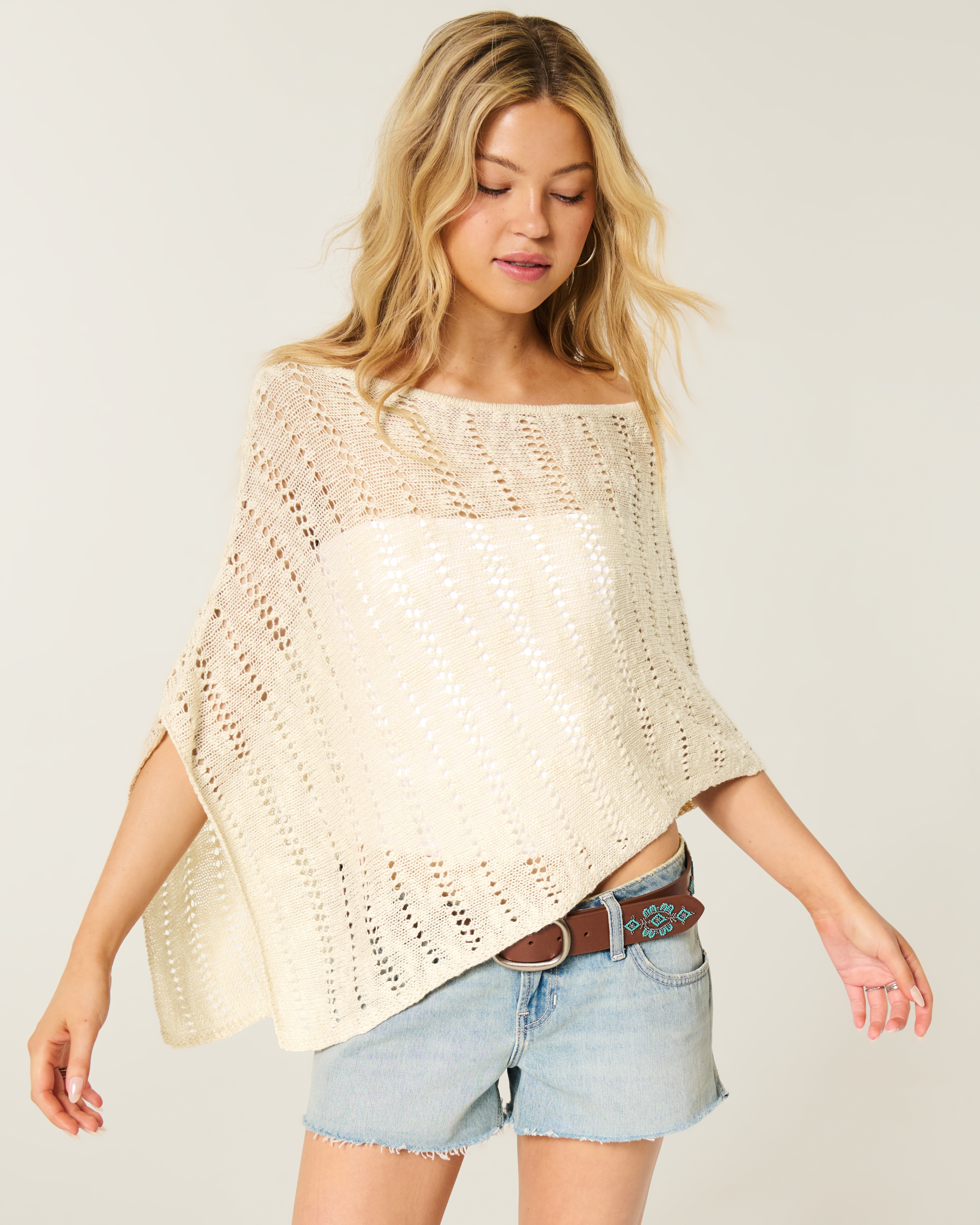 Stitchy Textured Poncho