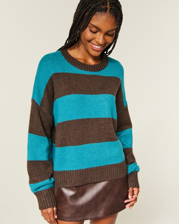 Easy Striped Crew Sweater