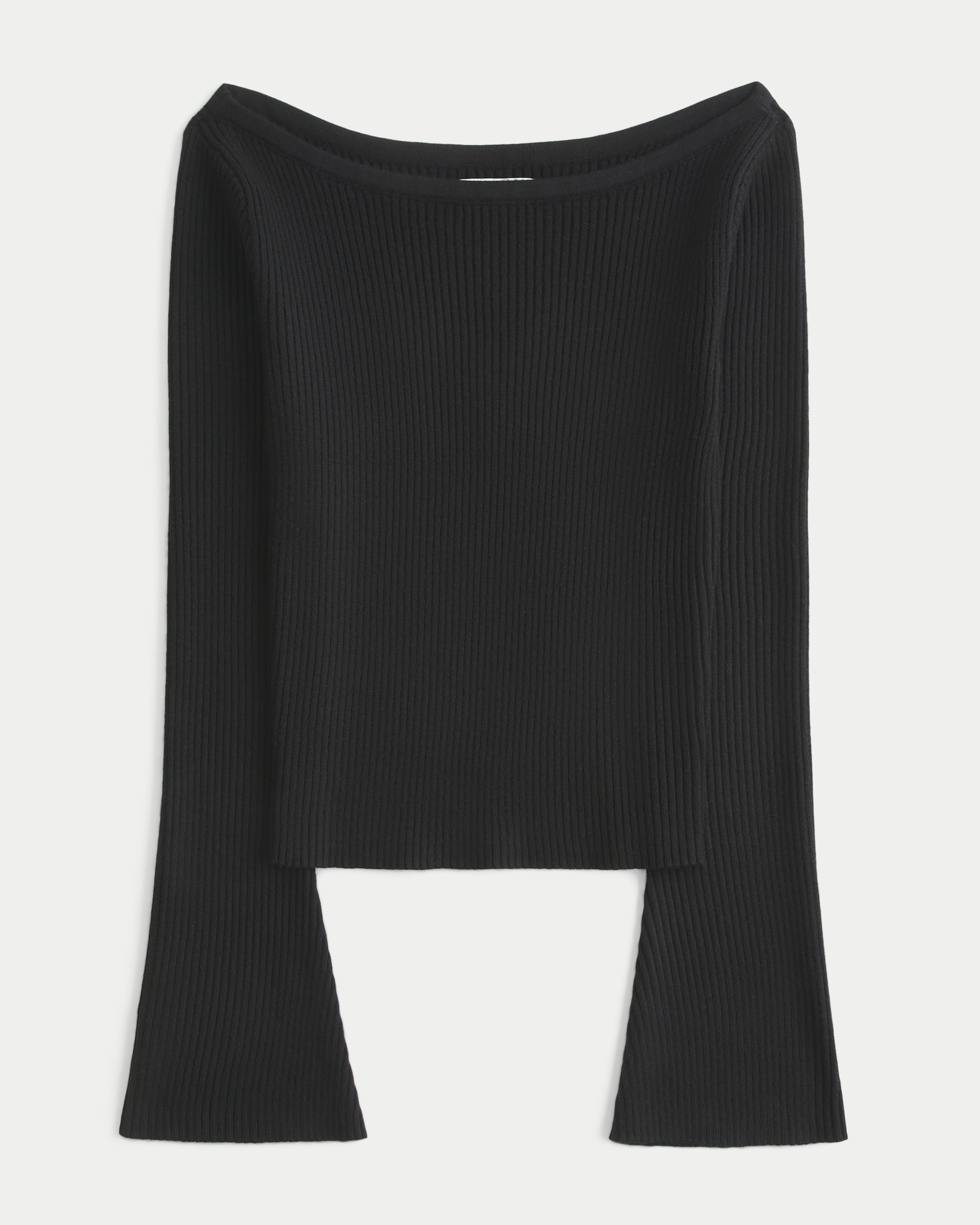 Slash-Neck Bell Sleeve Sweater