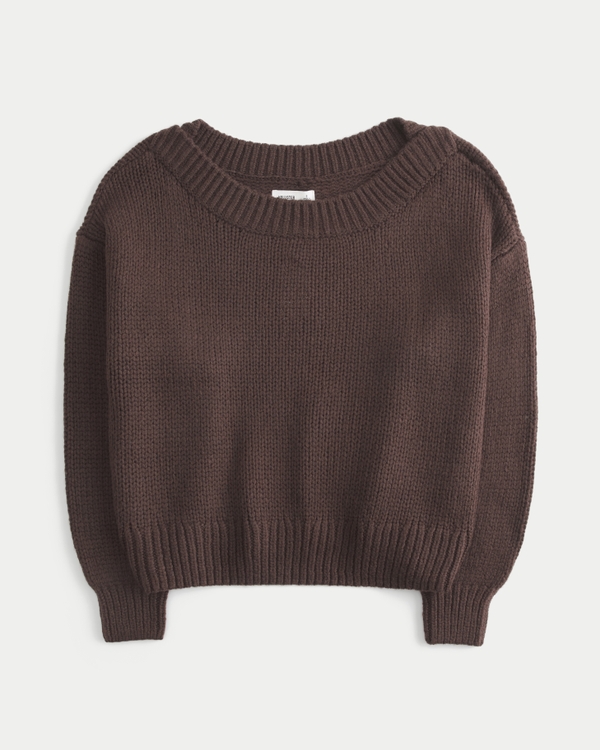 Lofty Off-the-Shoulder Sweater, Brown view 1