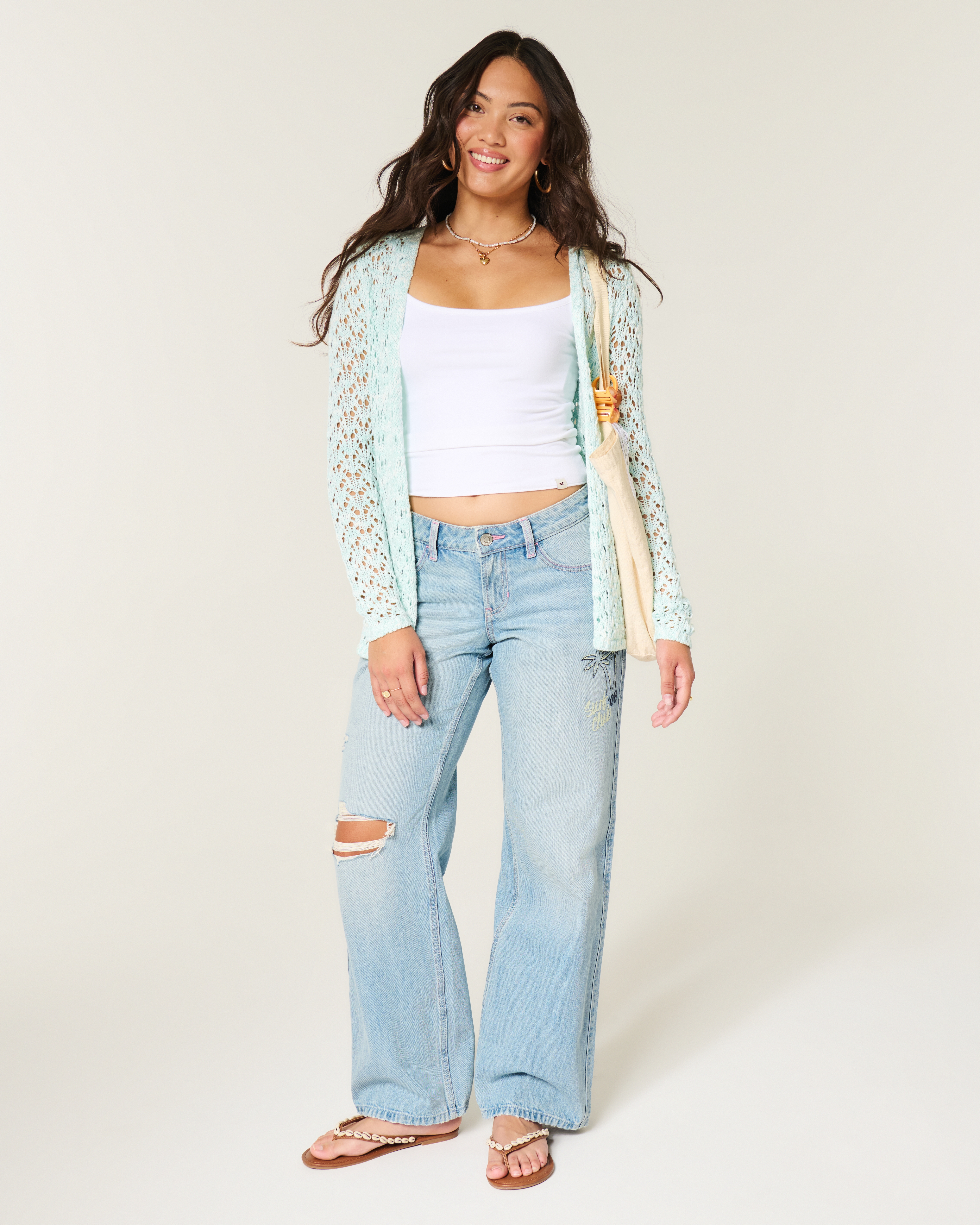 Open-Stitch No-Close Cardigan