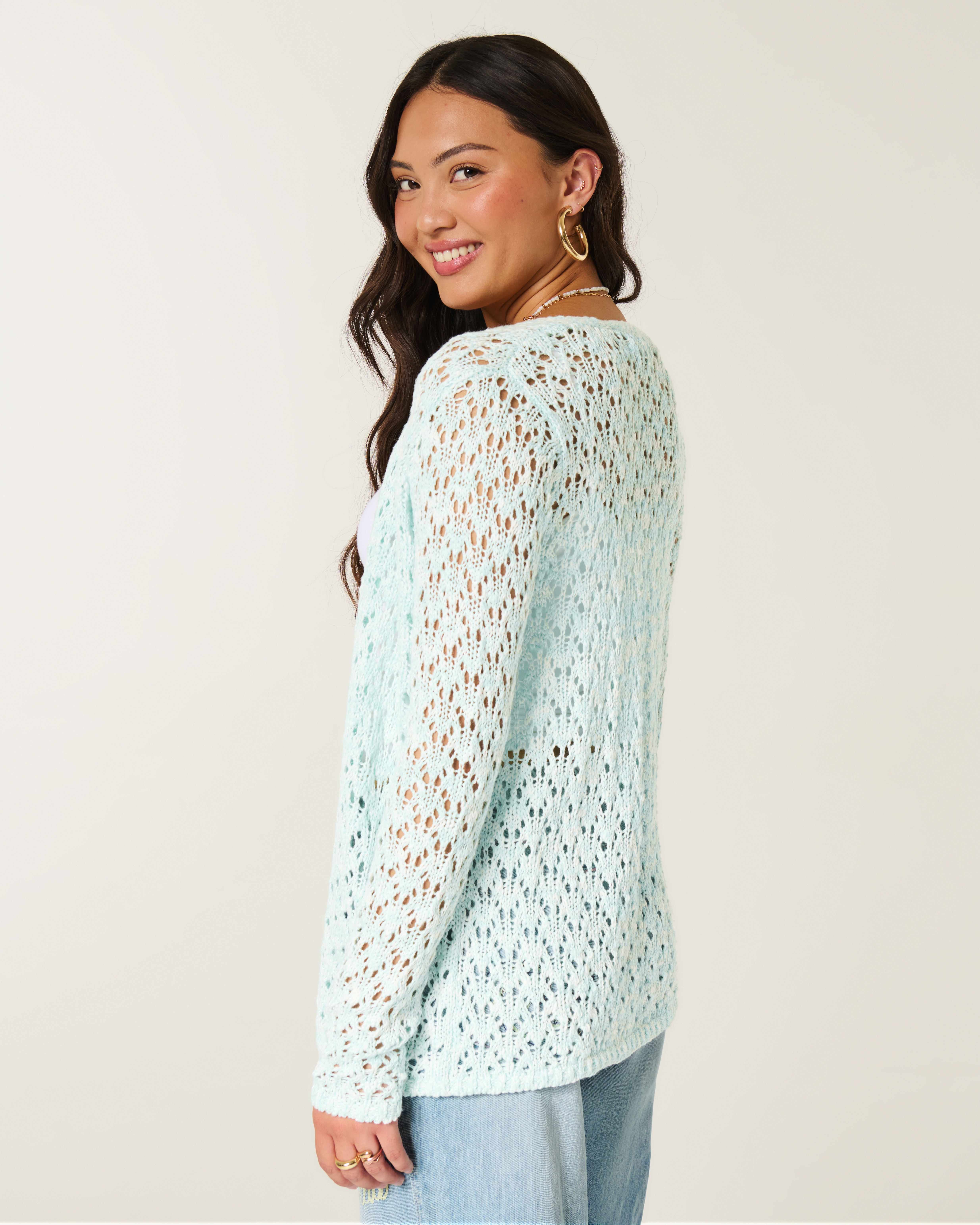 Open-Stitch No-Close Cardigan