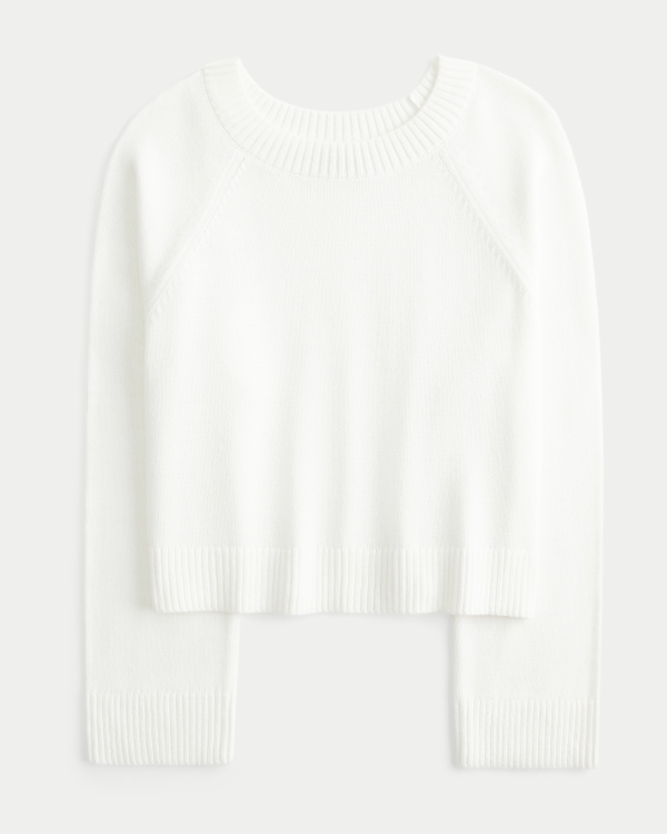 Slouchy Off-the-Shoulder Sweater, Cloud White view 1