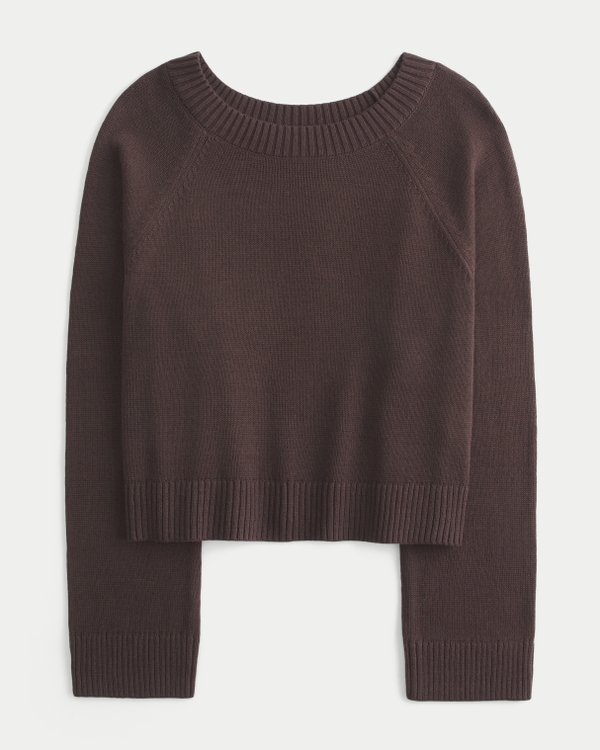 Slouchy Off-the-Shoulder Sweater, Brown view 1