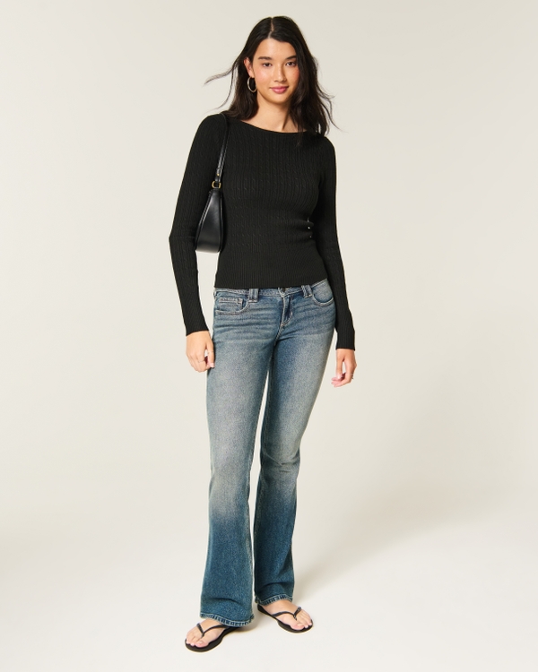 Slash-Neck Sweater, Black view 2