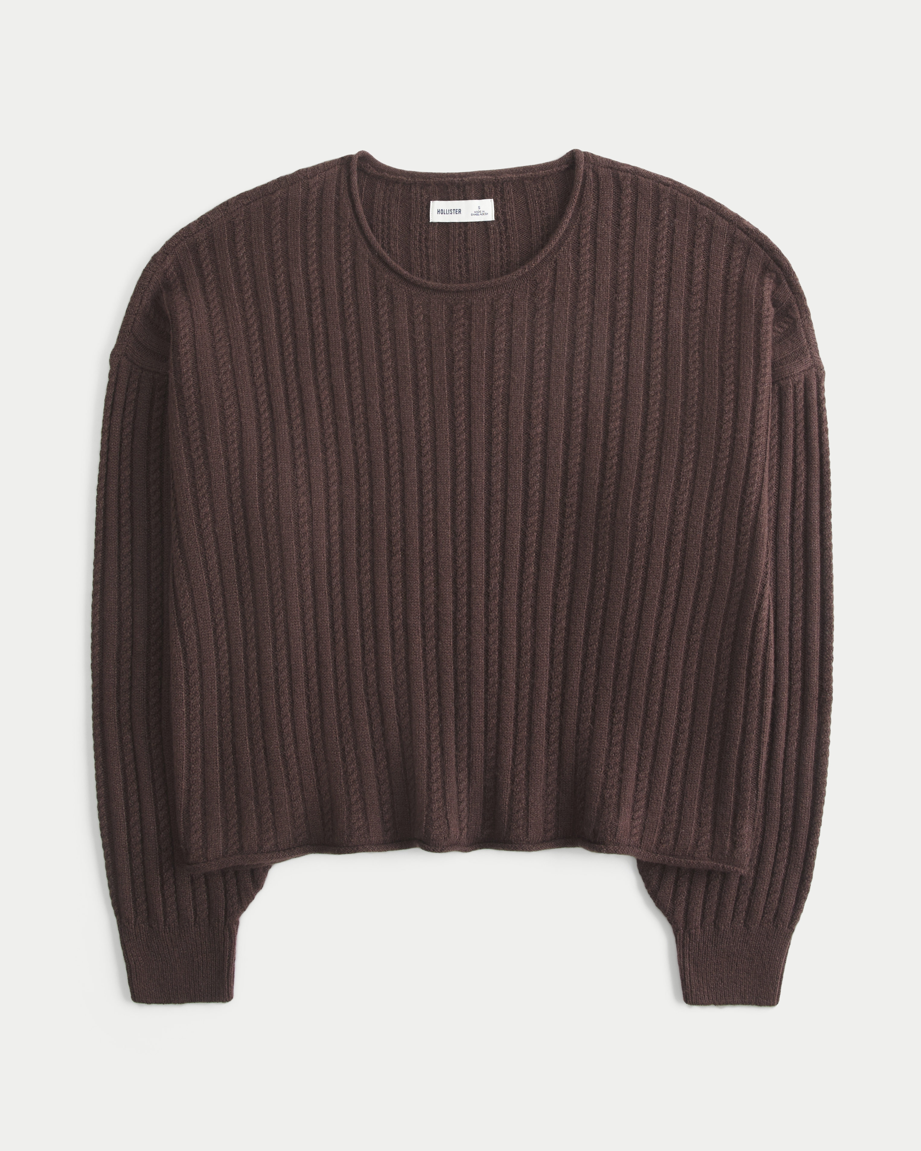 Easy Cable-Knit Crew Sweater