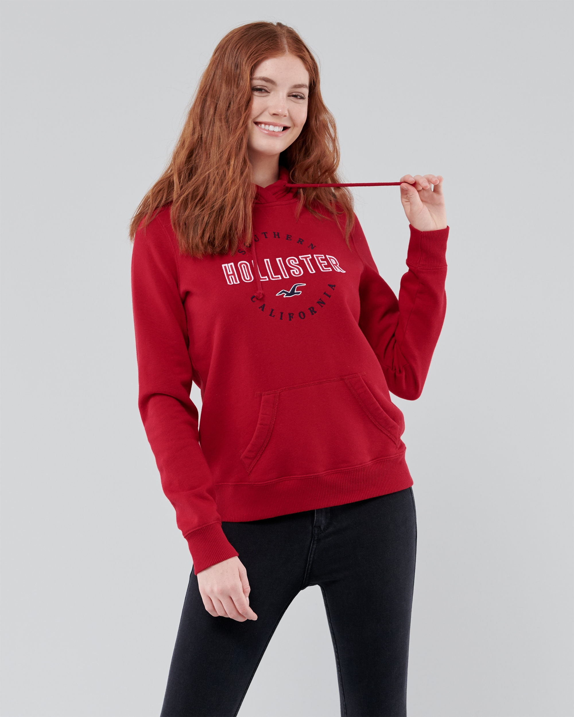 hollister red sweatshirt