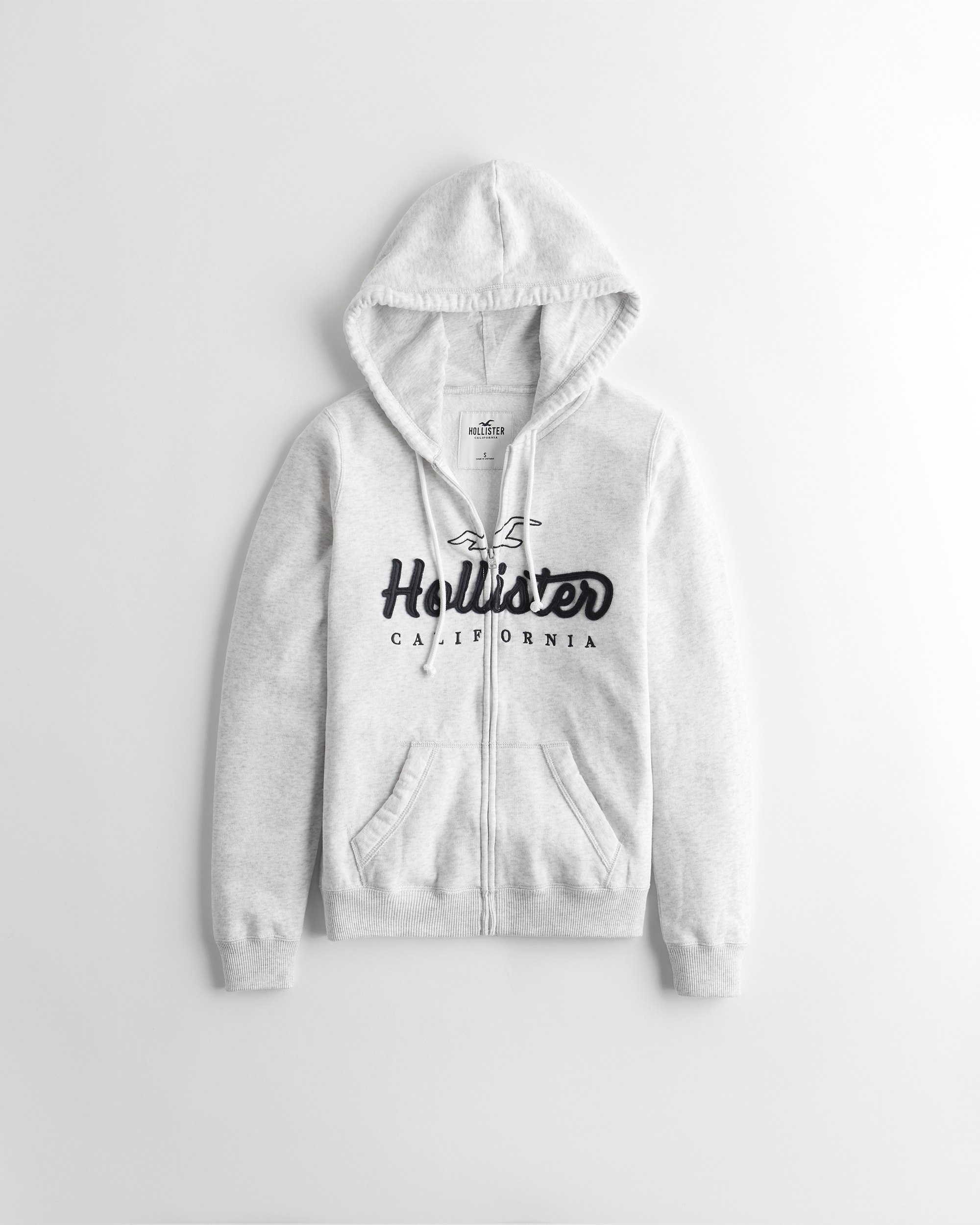 hollister logo full zip hoodie