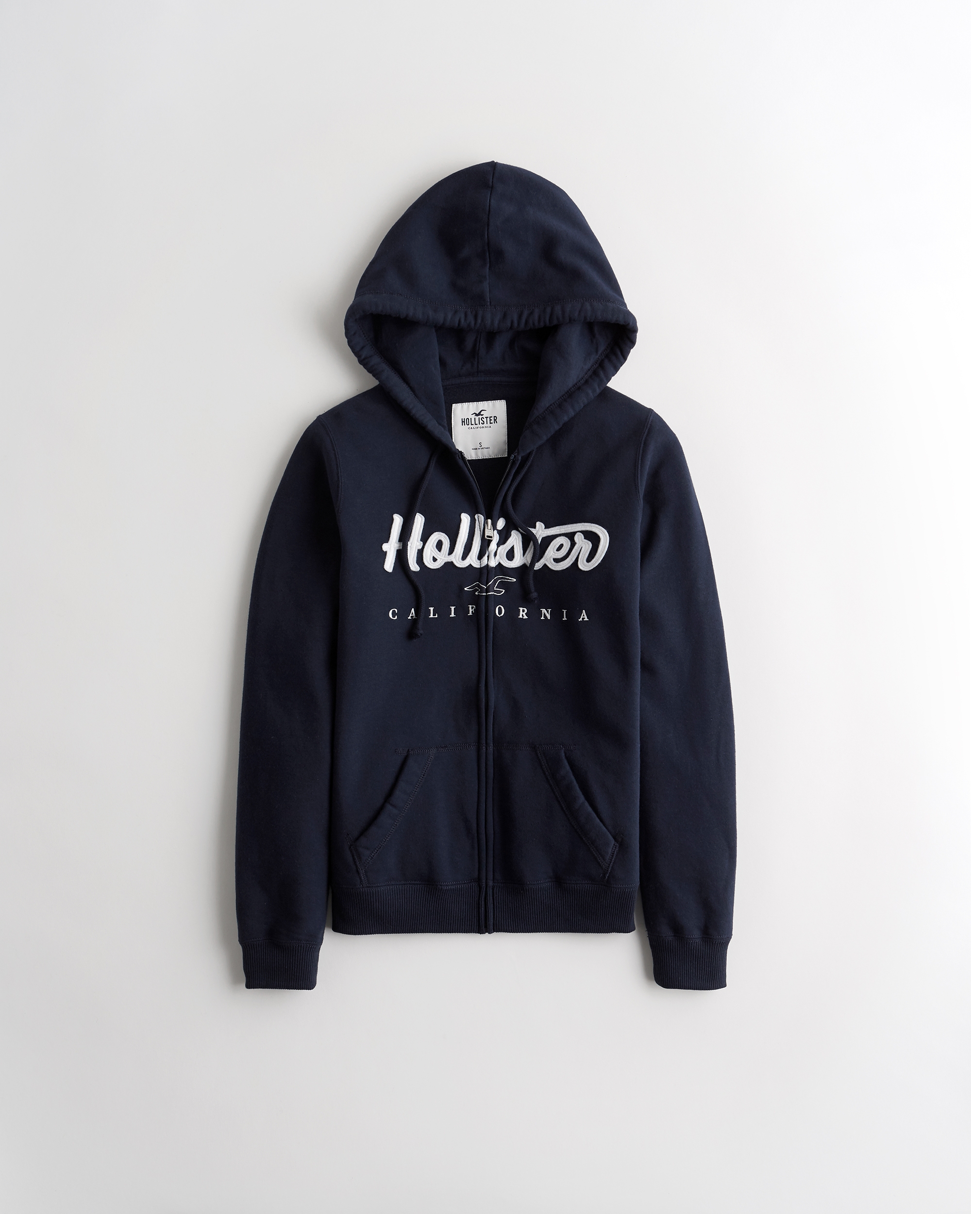 logo fleece zip hoodie