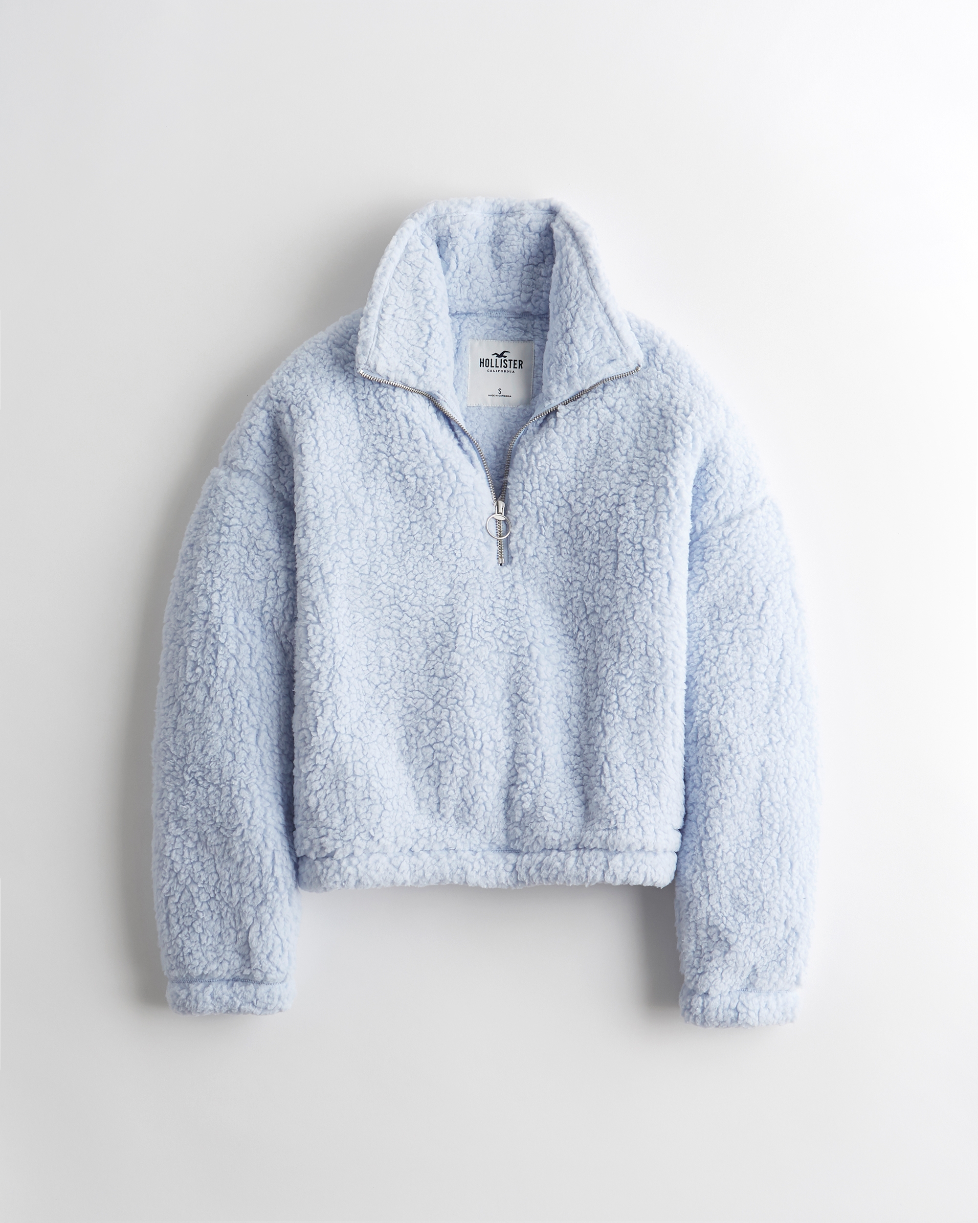 half zip sherpa sweatshirt hollister