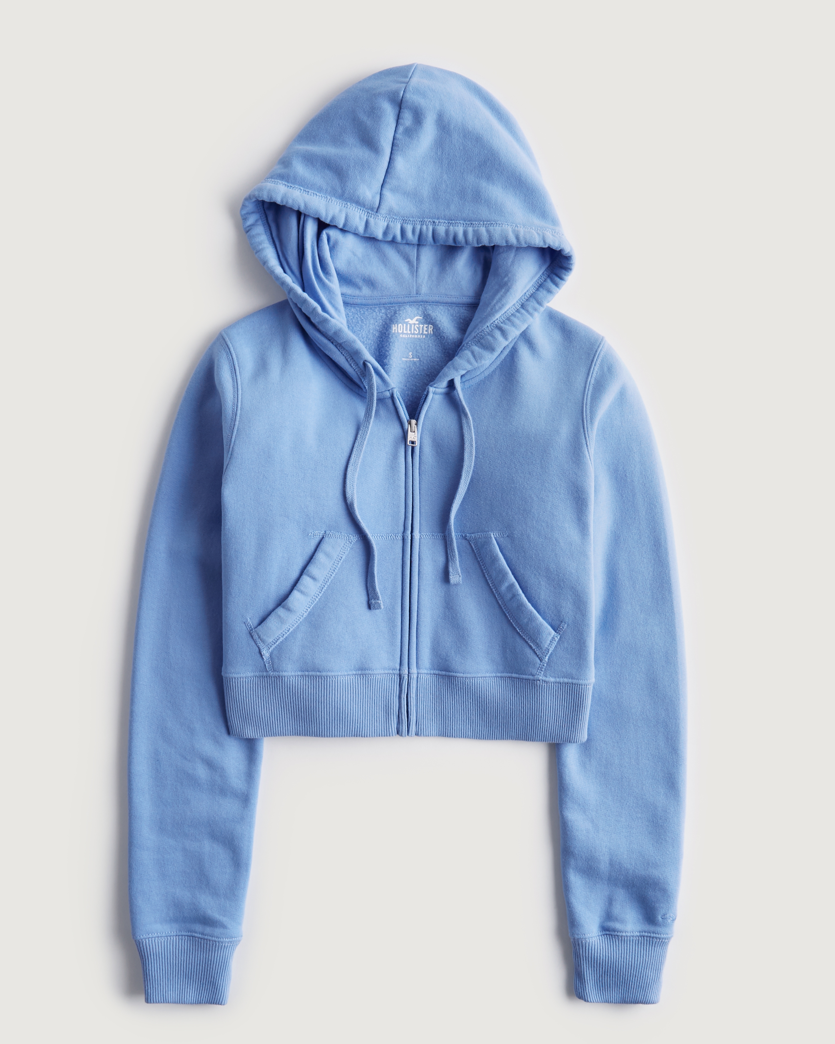 Hollister Icon Logo Full Zip Hoodie in Blue for Men