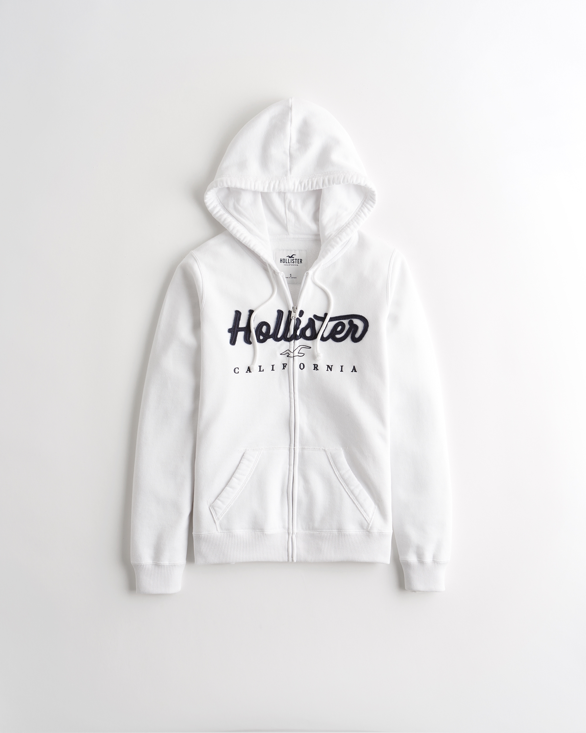 hollister logo full zip hoodie
