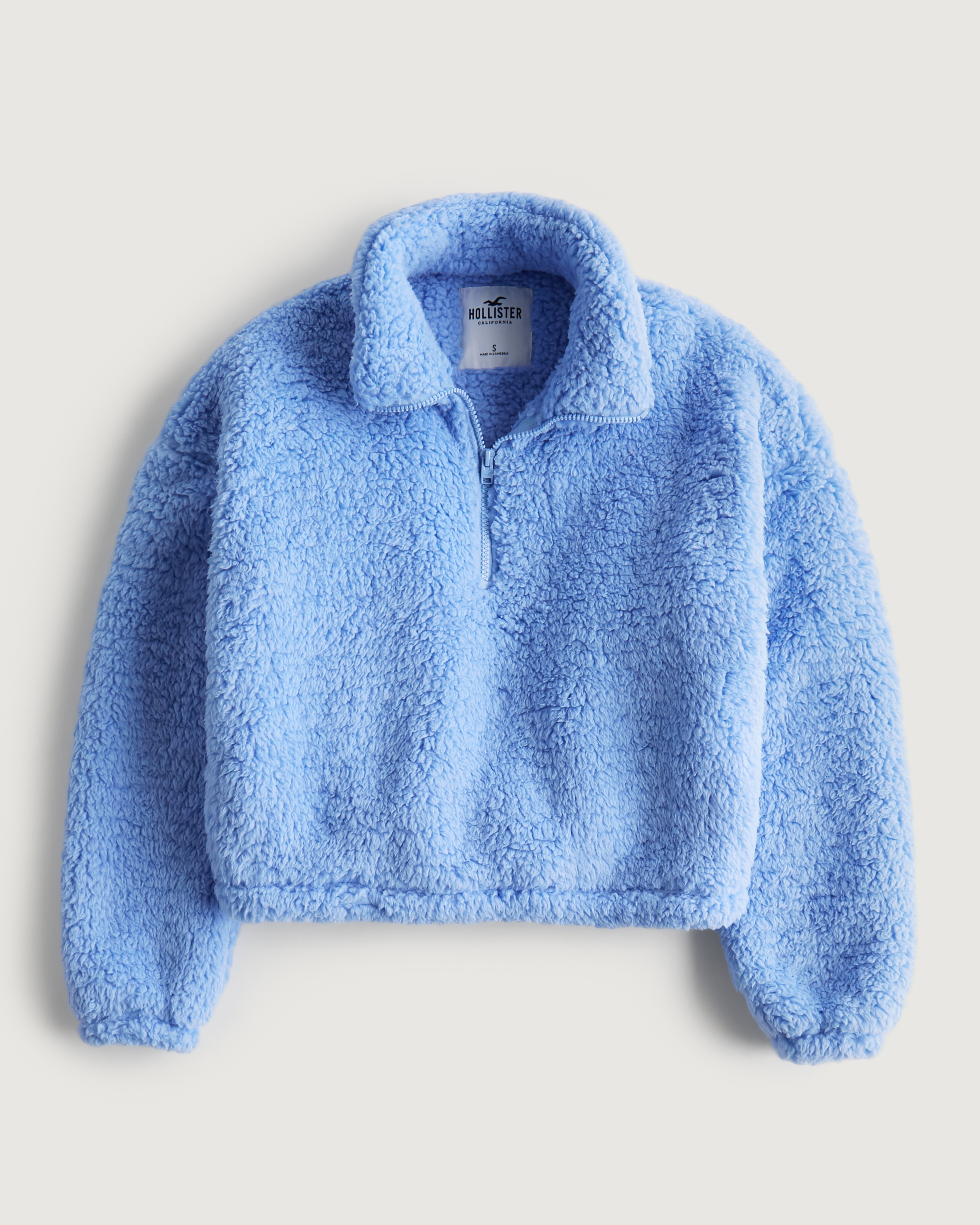 Hollister half zip discount sherpa sweatshirt