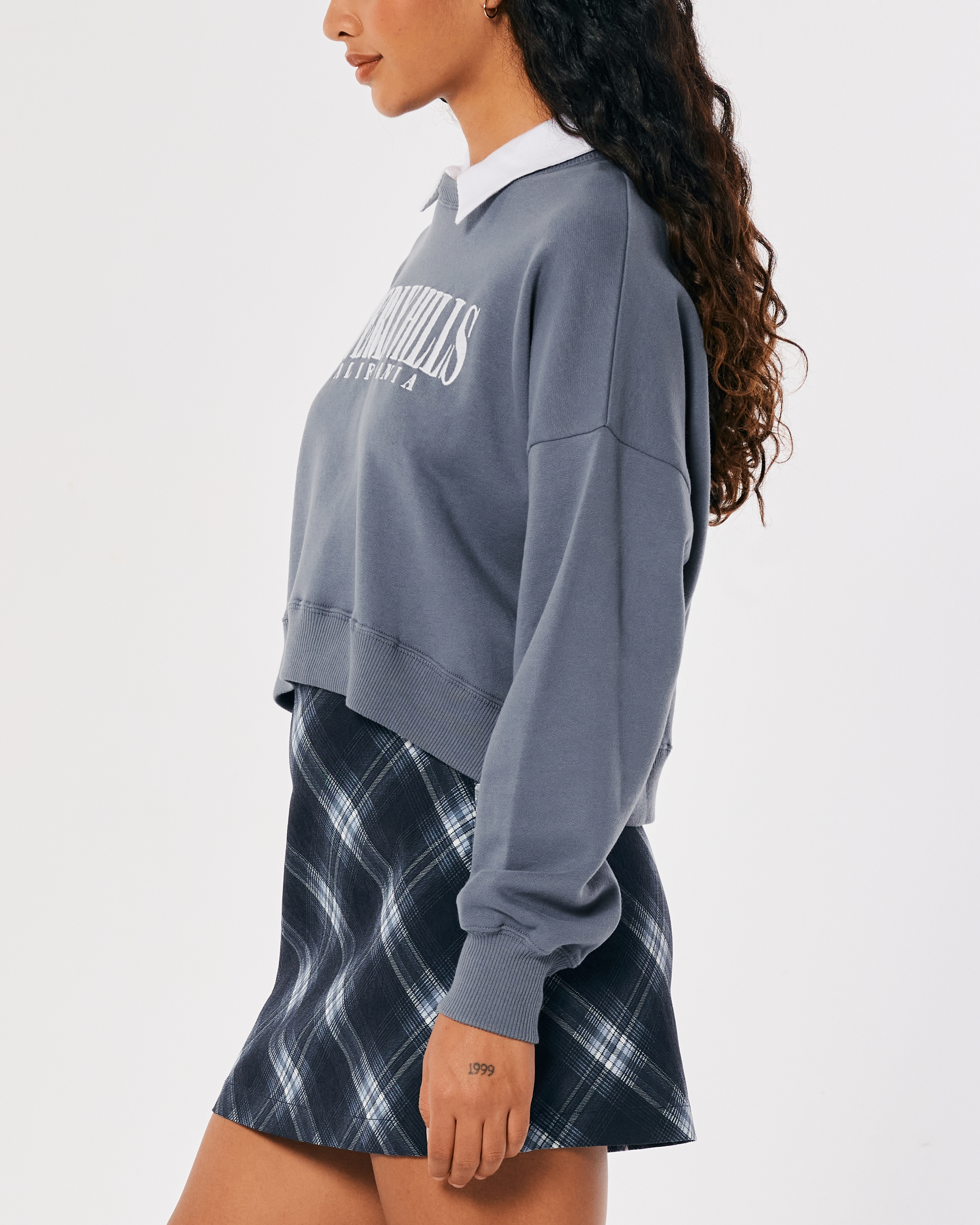 Hollister Crop Polo Sweatshirt