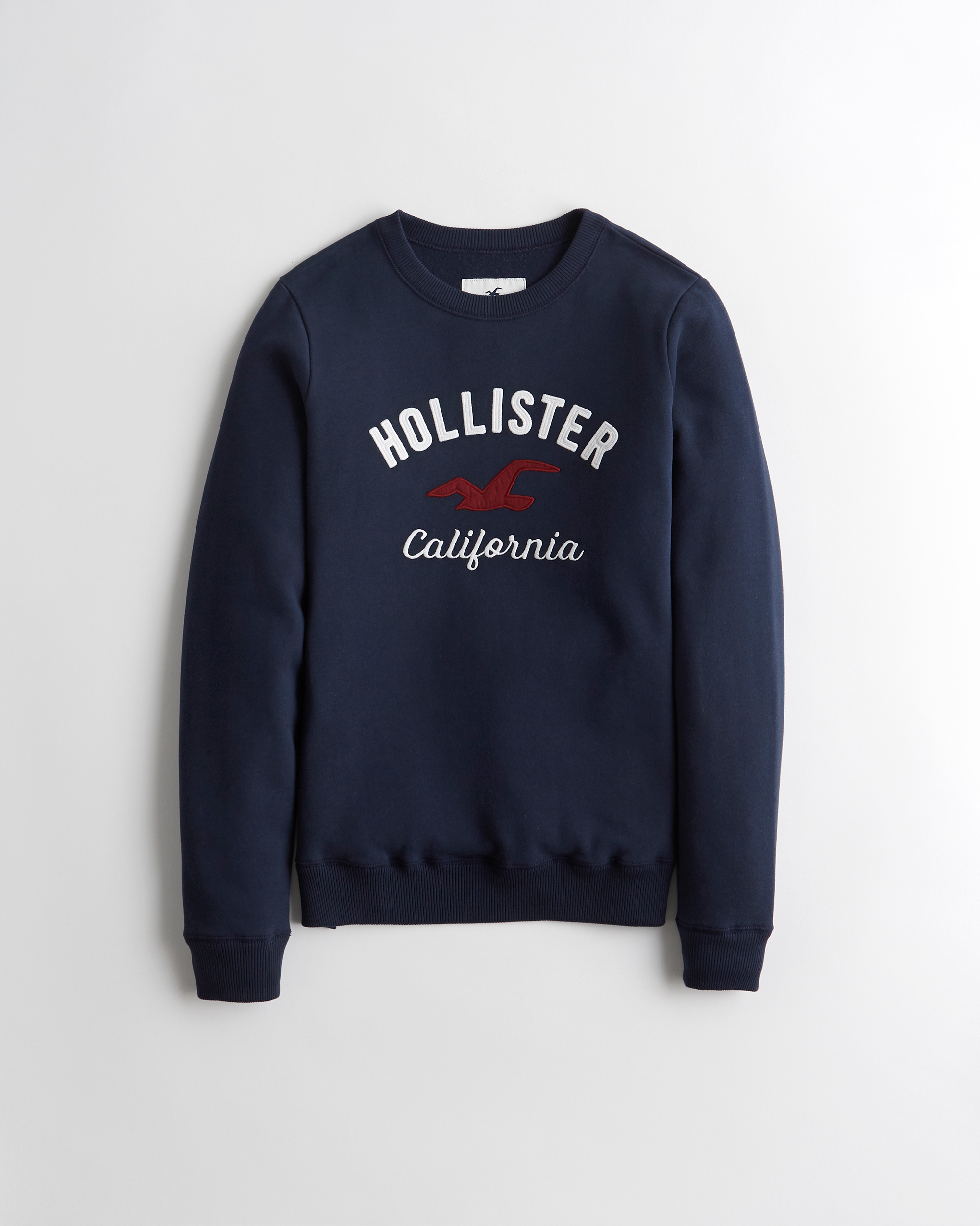 logo tape crewneck sweatshirt hollister