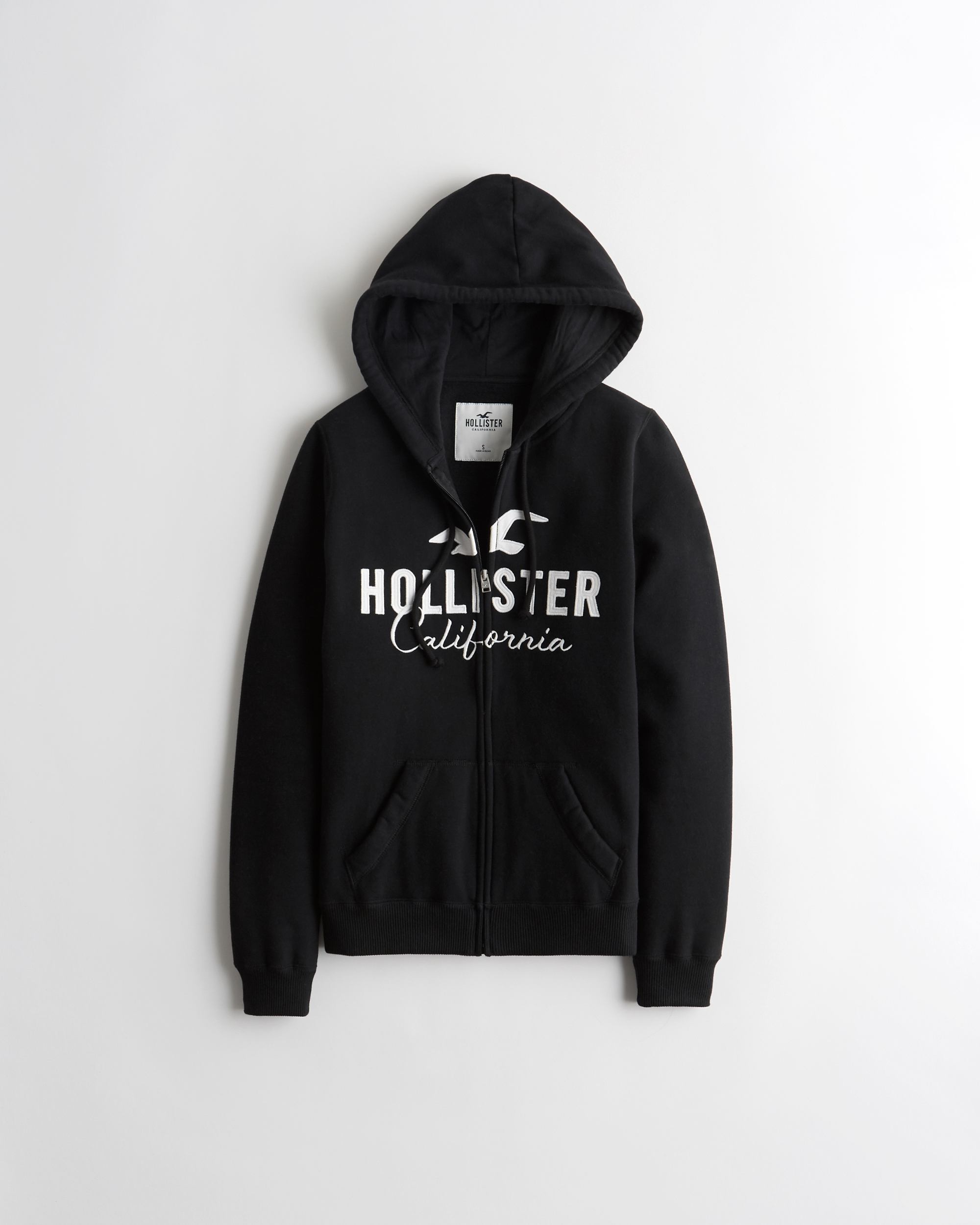 hollister black zip hoodie