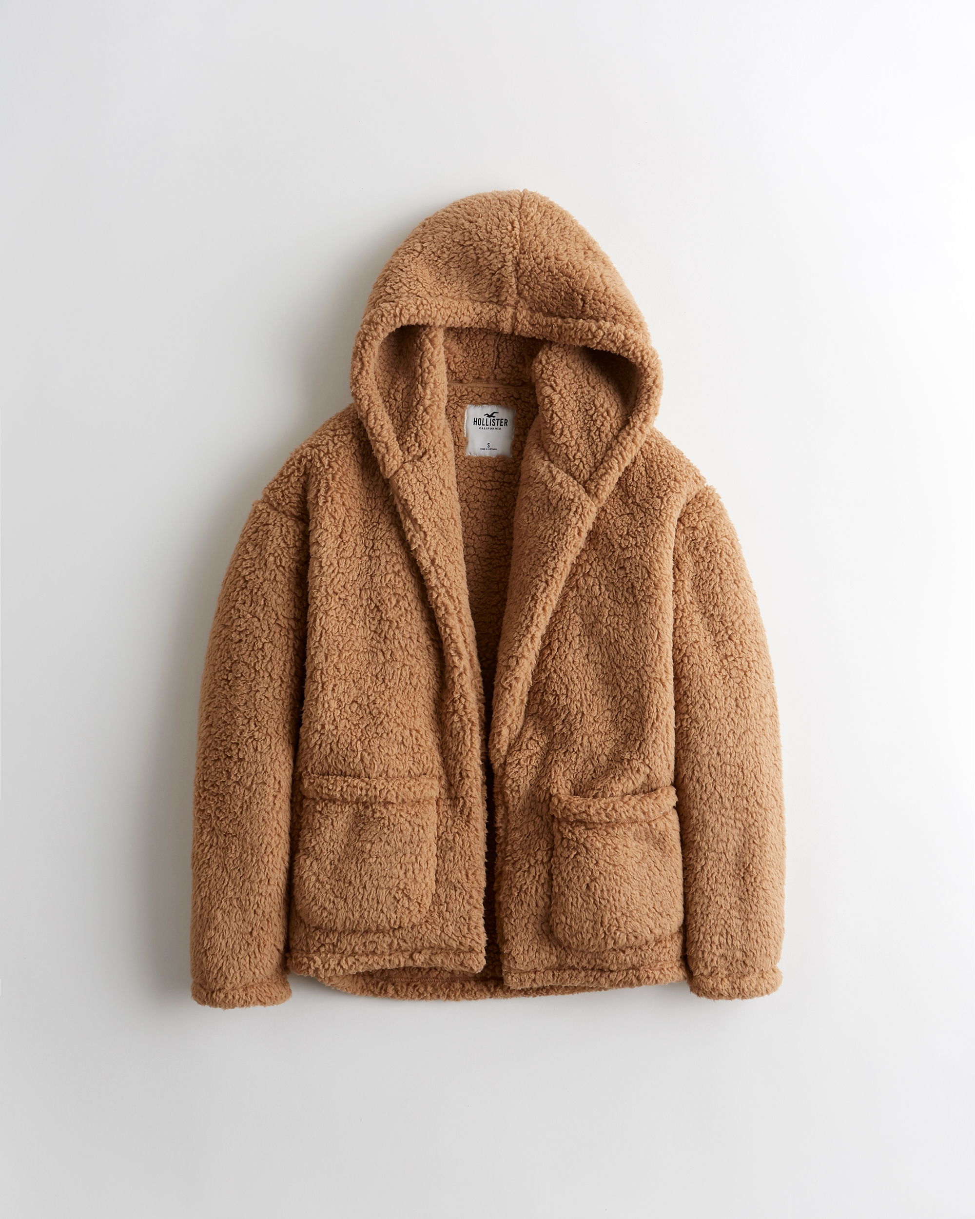 oversized sherpa jacket with hood