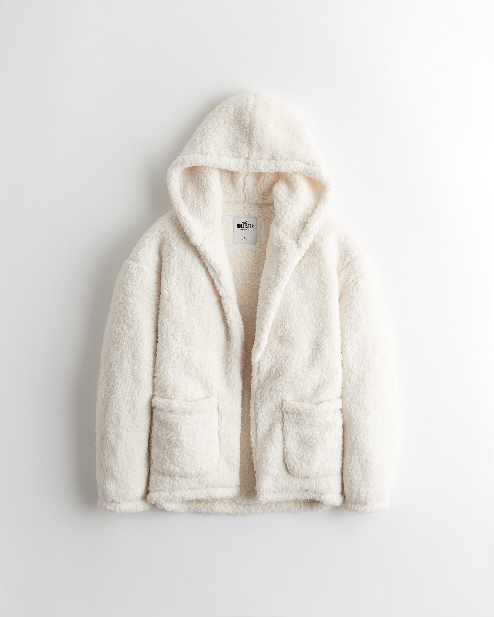 oversized sherpa jacket with hood