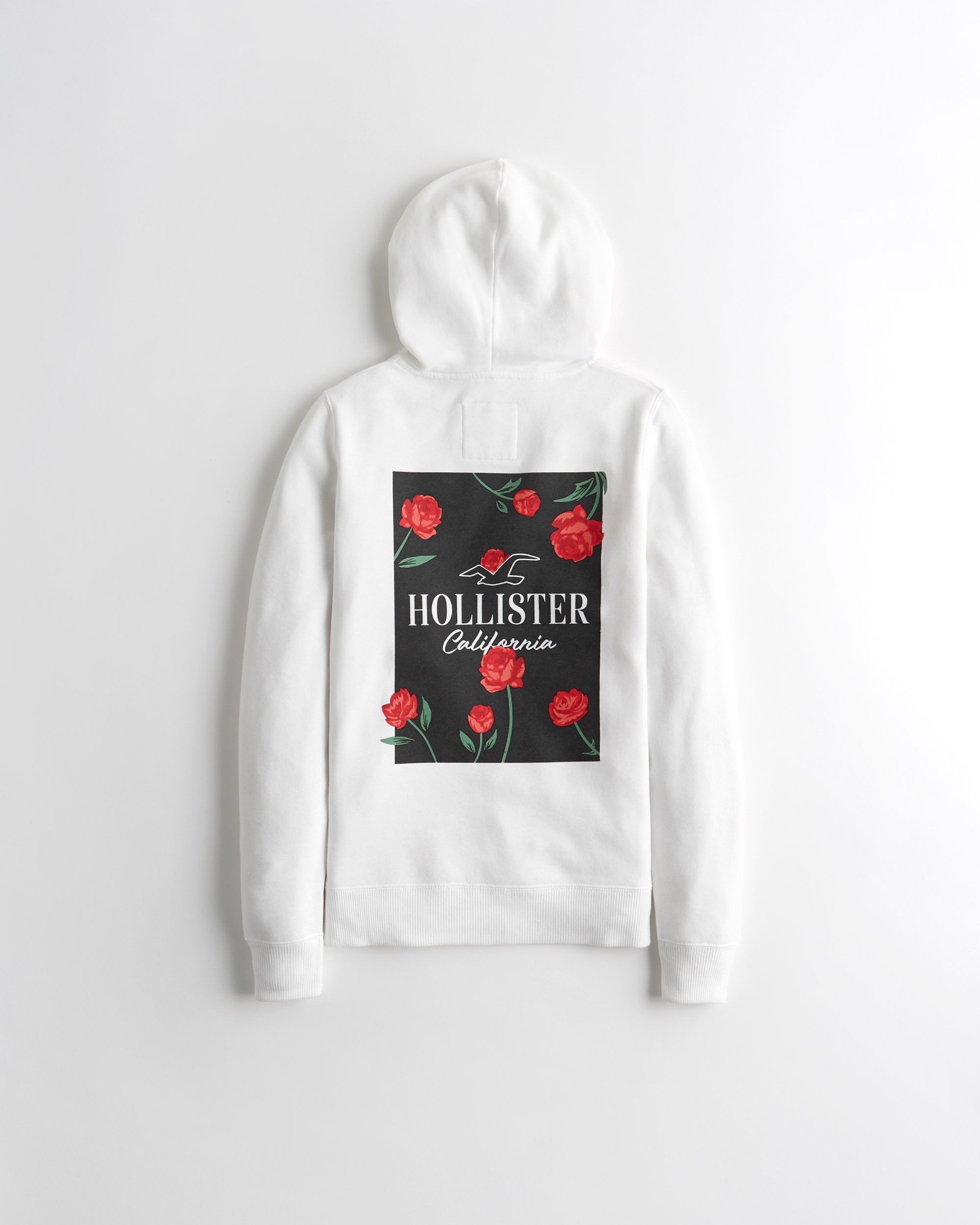 hollister red and white hoodie