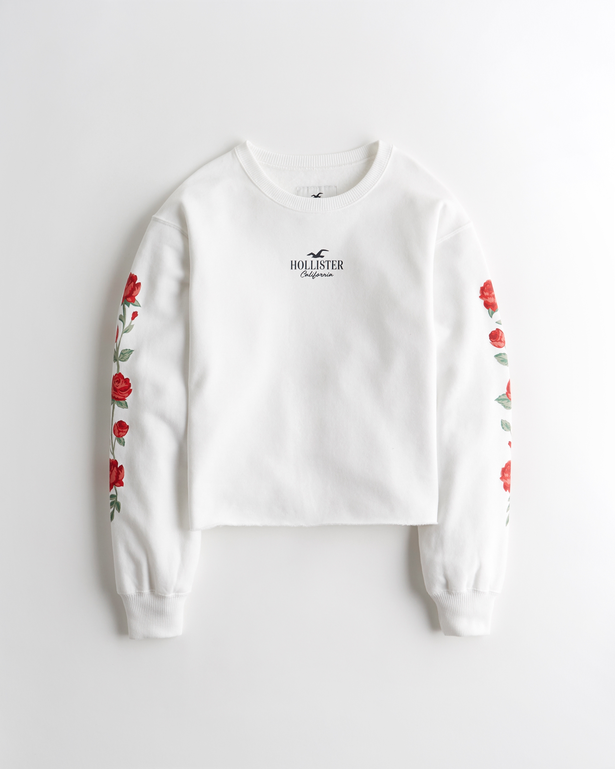 logo tape crewneck sweatshirt hollister