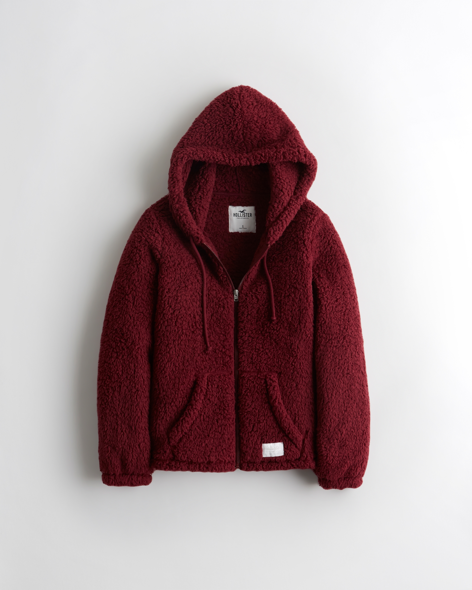 full zip sherpa hoodie