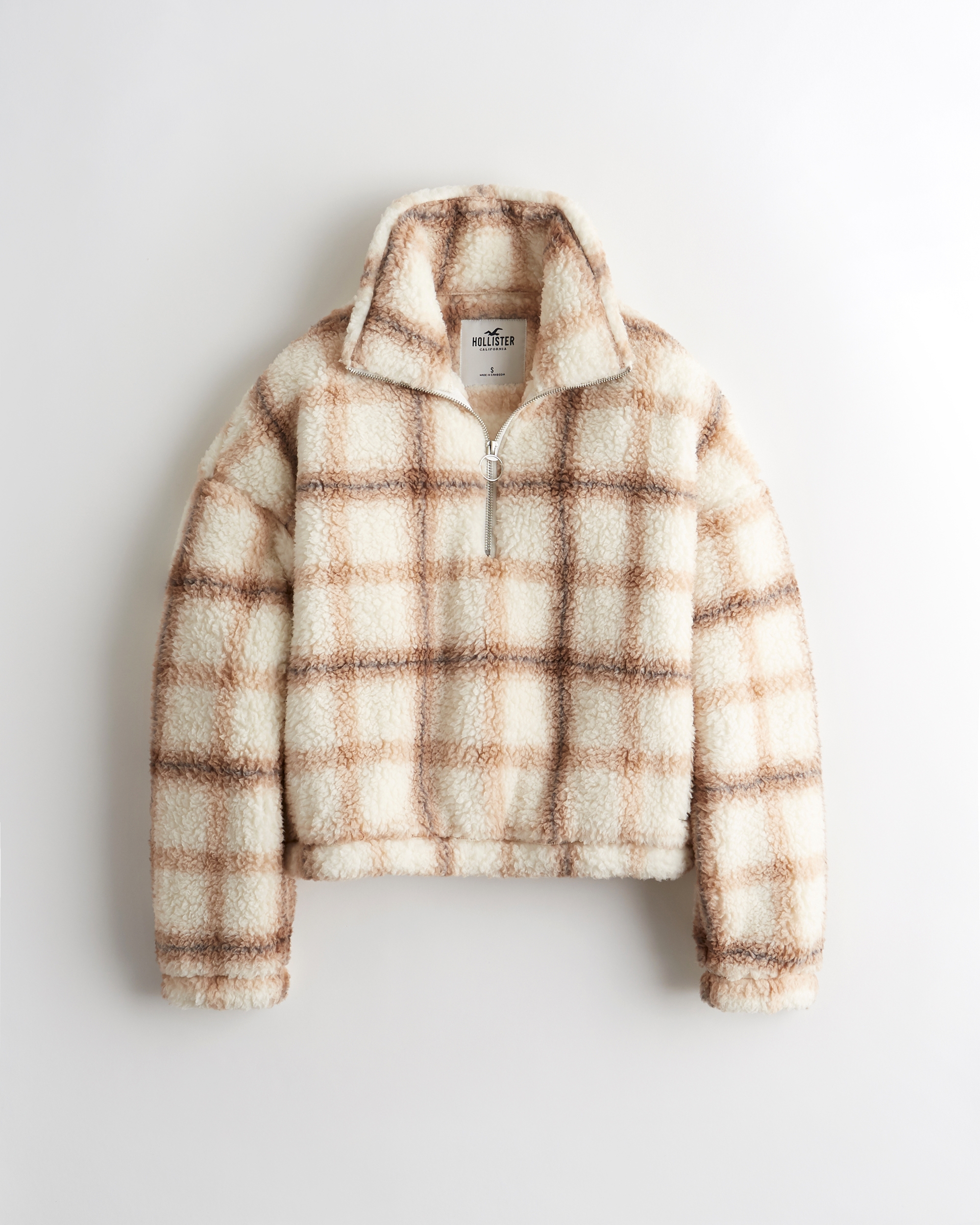 hollister sherpa half zip