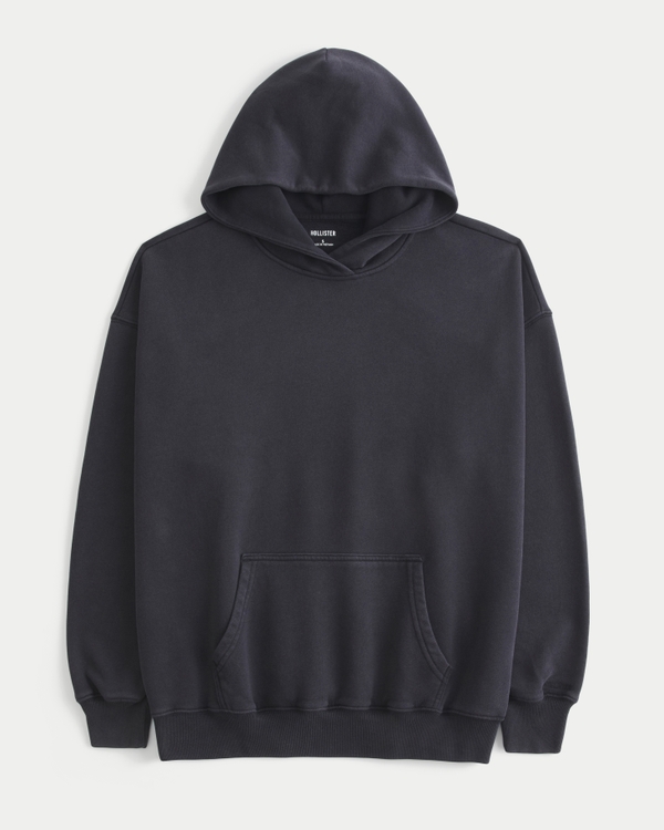 Hollister Feel Good Oversized Washed Hoodie, Black view 1