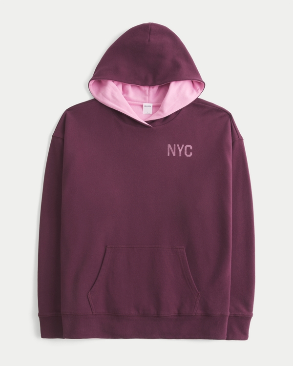 Hollister Feel Good Oversized Reversible Graphic Hoodie