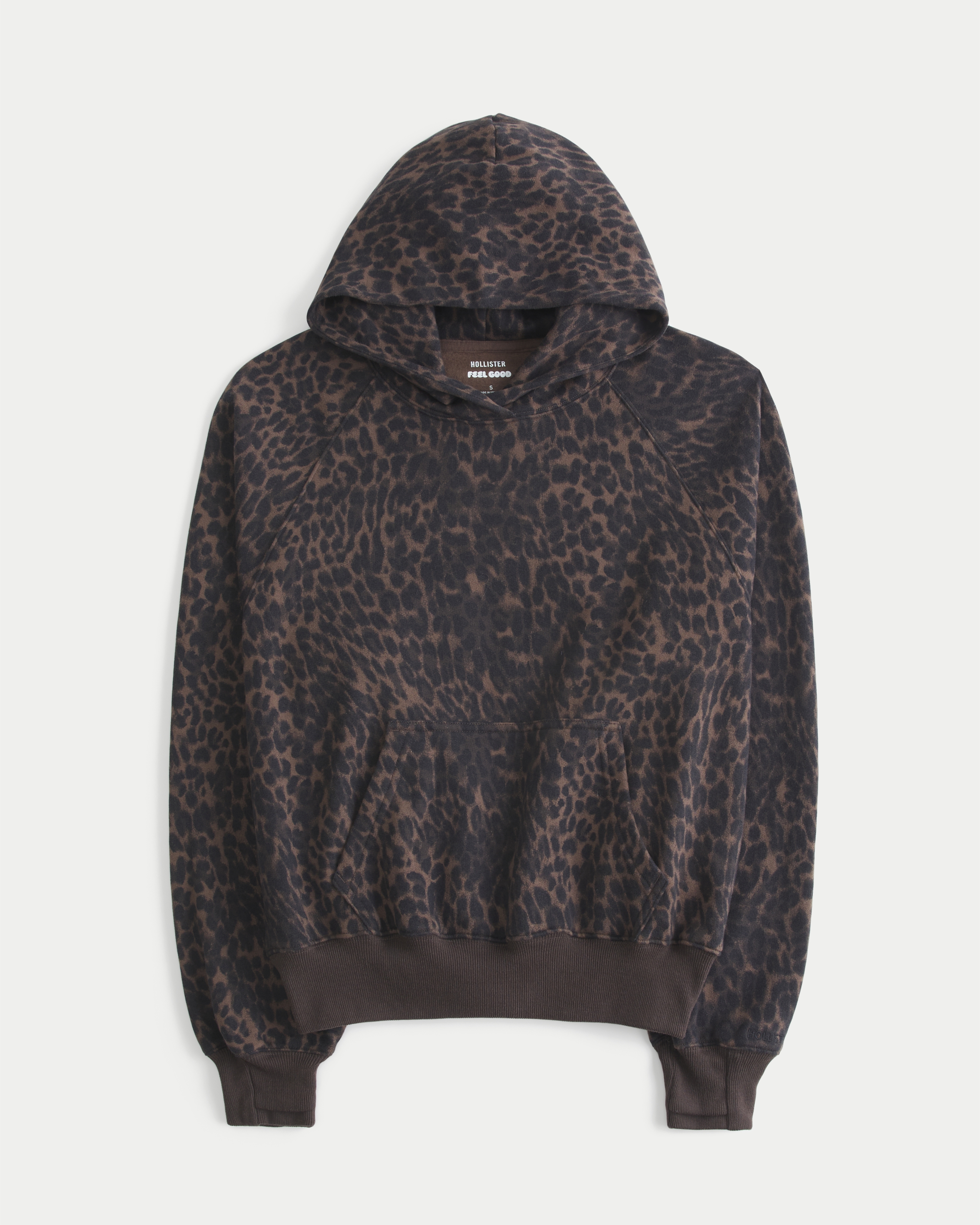 Hollister Feel Good Classic Fit Leopard Hoodie