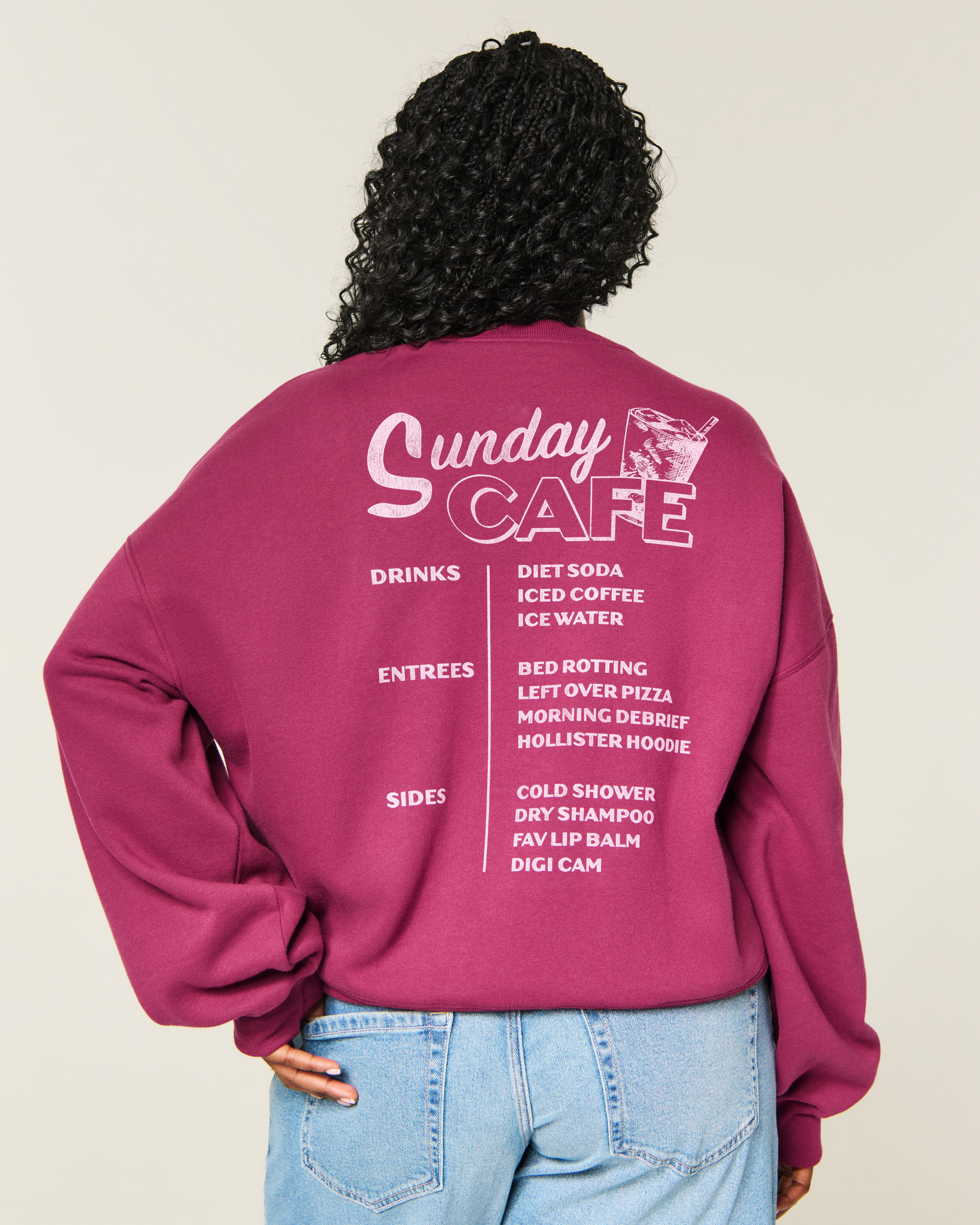 Hollister Feel Good Graphic Classic Crew Sweatshirt