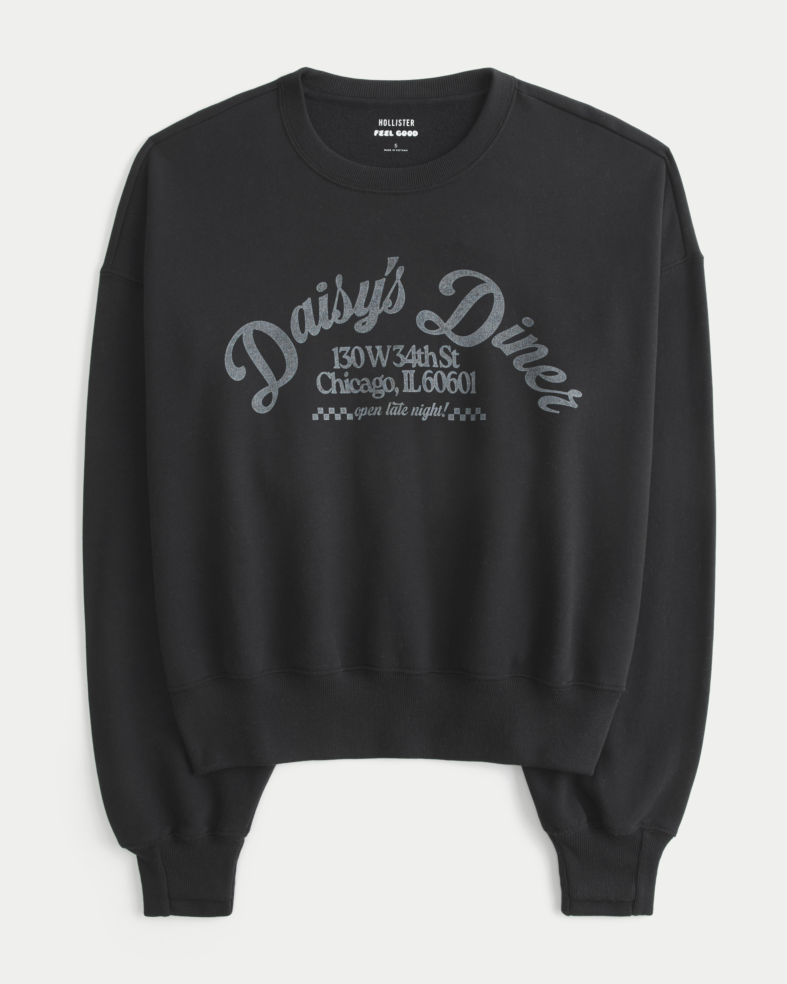 Hollister Feel Good Graphic Classic Crew Sweatshirt