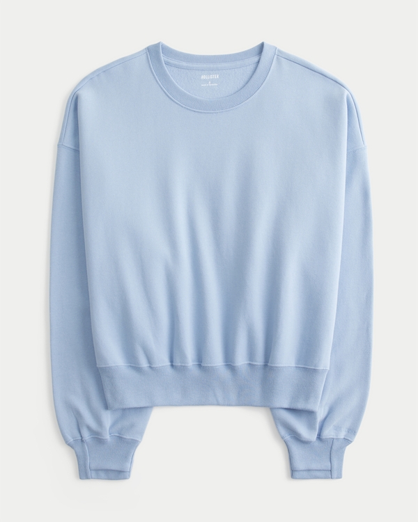 Hollister Feel Good Easy Crew Sweatshirt, Light Blue view 1