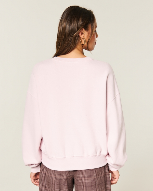 Hollister Feel Good Easy Crew Sweatshirt, Light Pink view 2