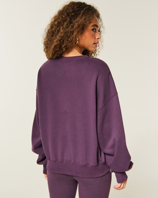 Hollister Feel Good Easy Crew Sweatshirt, Plum view 2