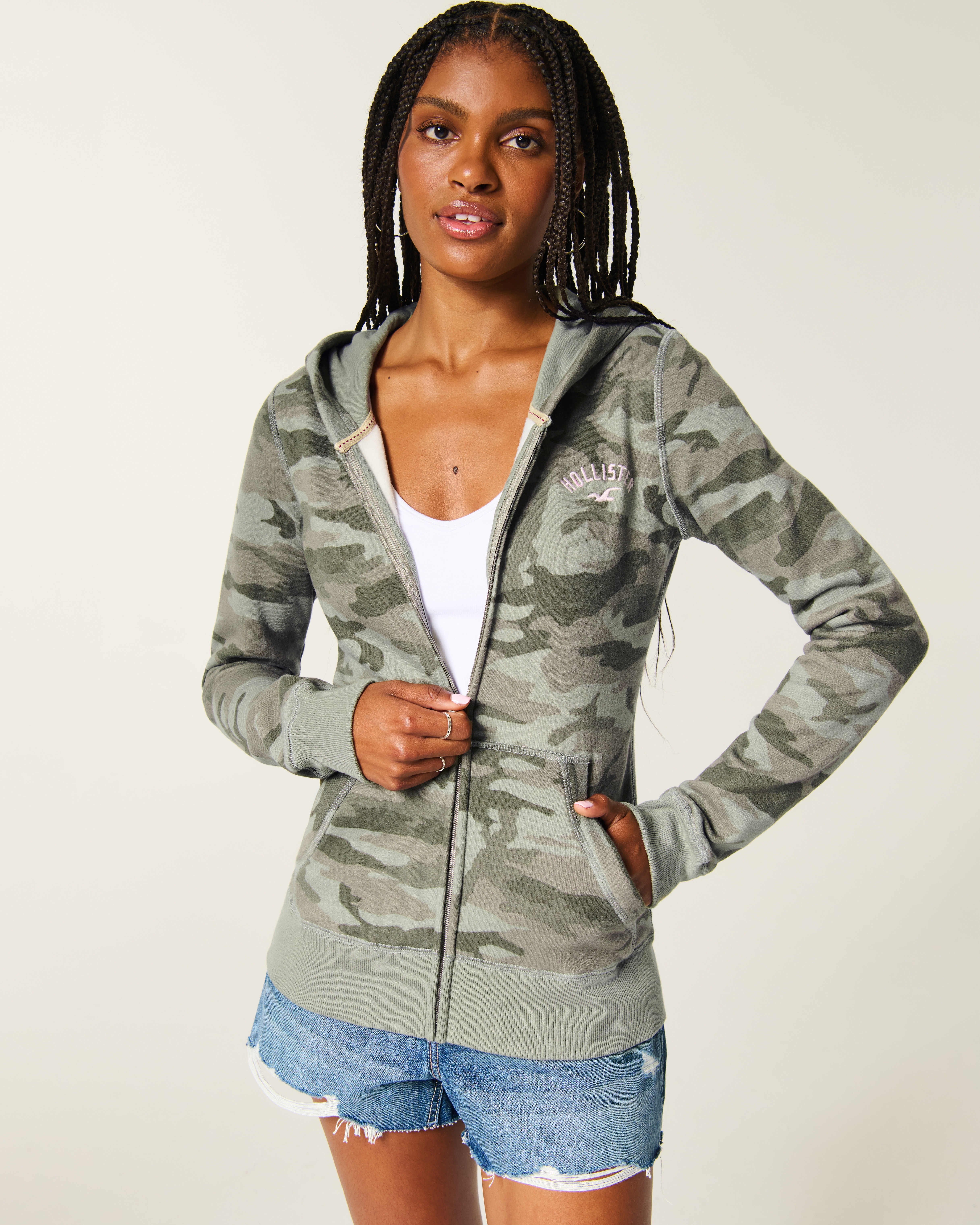 Hollister Feel Good Logo Camo Full-Zip