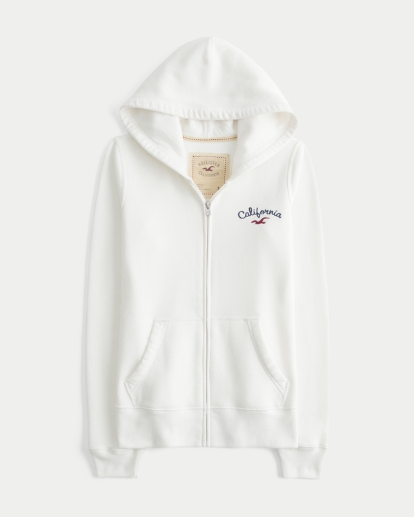 Zip-Up Logo Graphic Hoodie