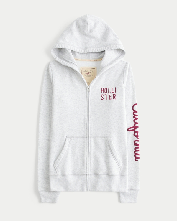 Zip-Up Logo Graphic Hoodie