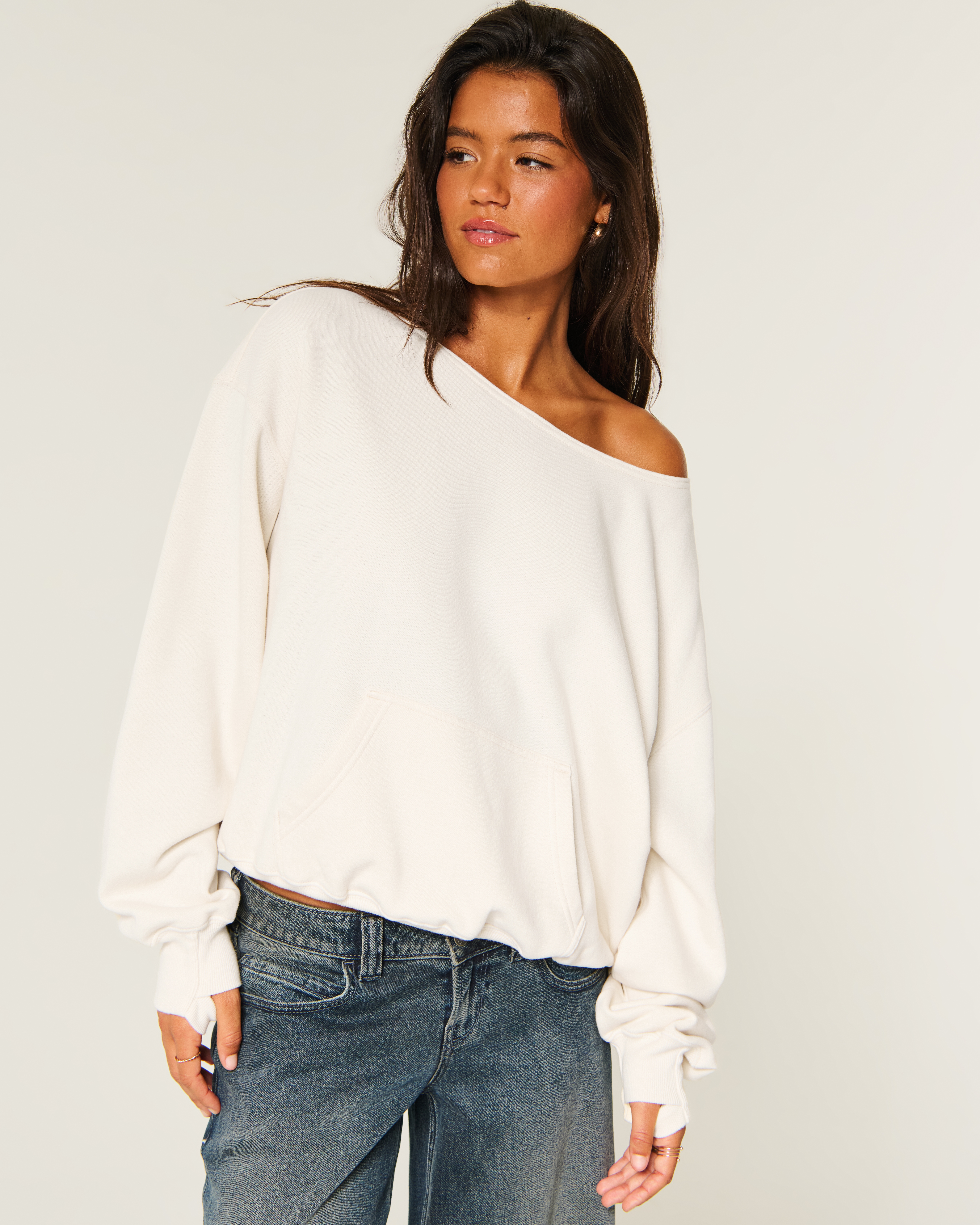 Hollister Feel Good Easy Off-the-Shoulder Sweatshirt