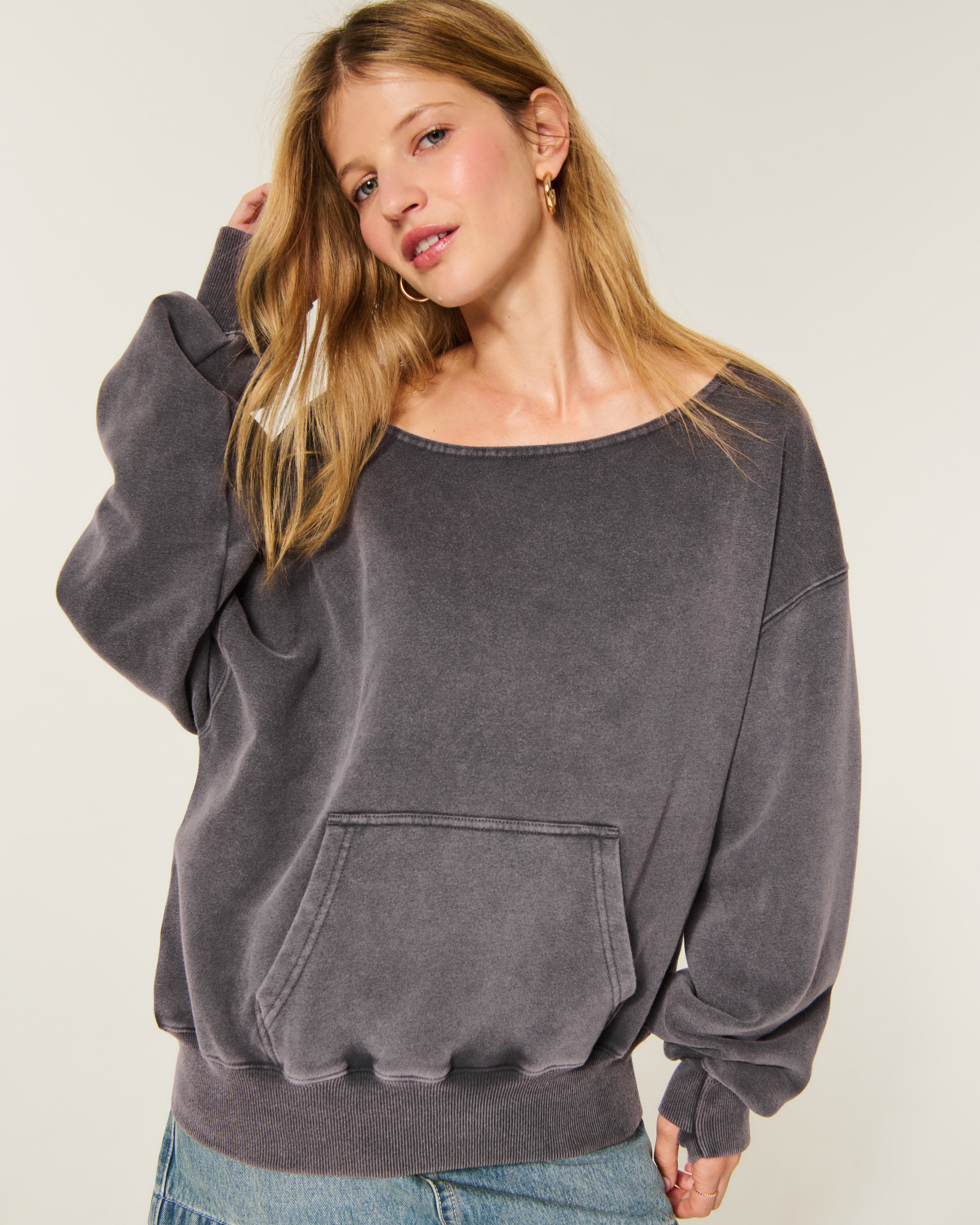 Hollister Feel Good Easy Off-The-Shoulder Sweatshirt