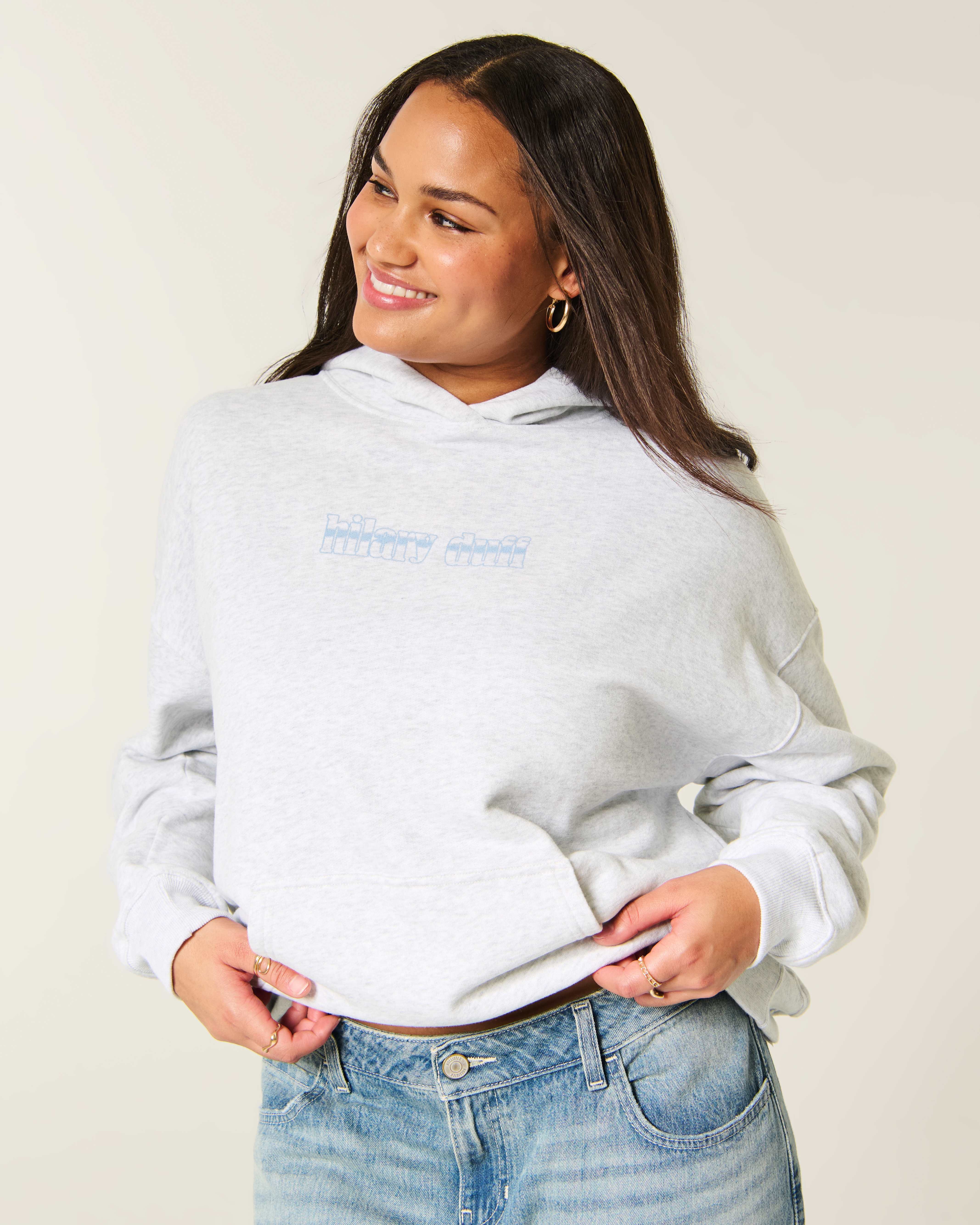 Hollister Feel Good Oversized Hilary Duff Graphic Hoodie