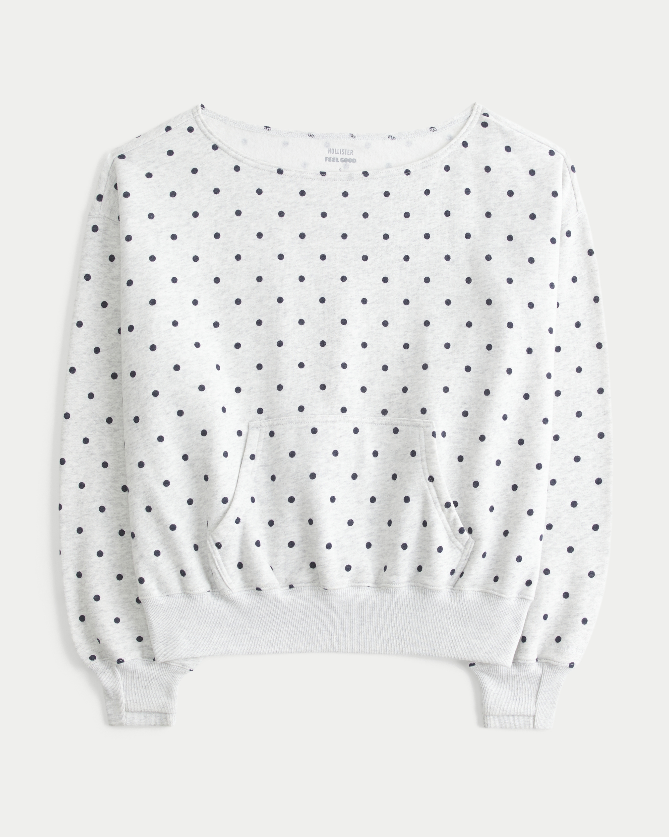 Hollister Feel Good Easy Off-The-Shoulder Dot Sweatshirt