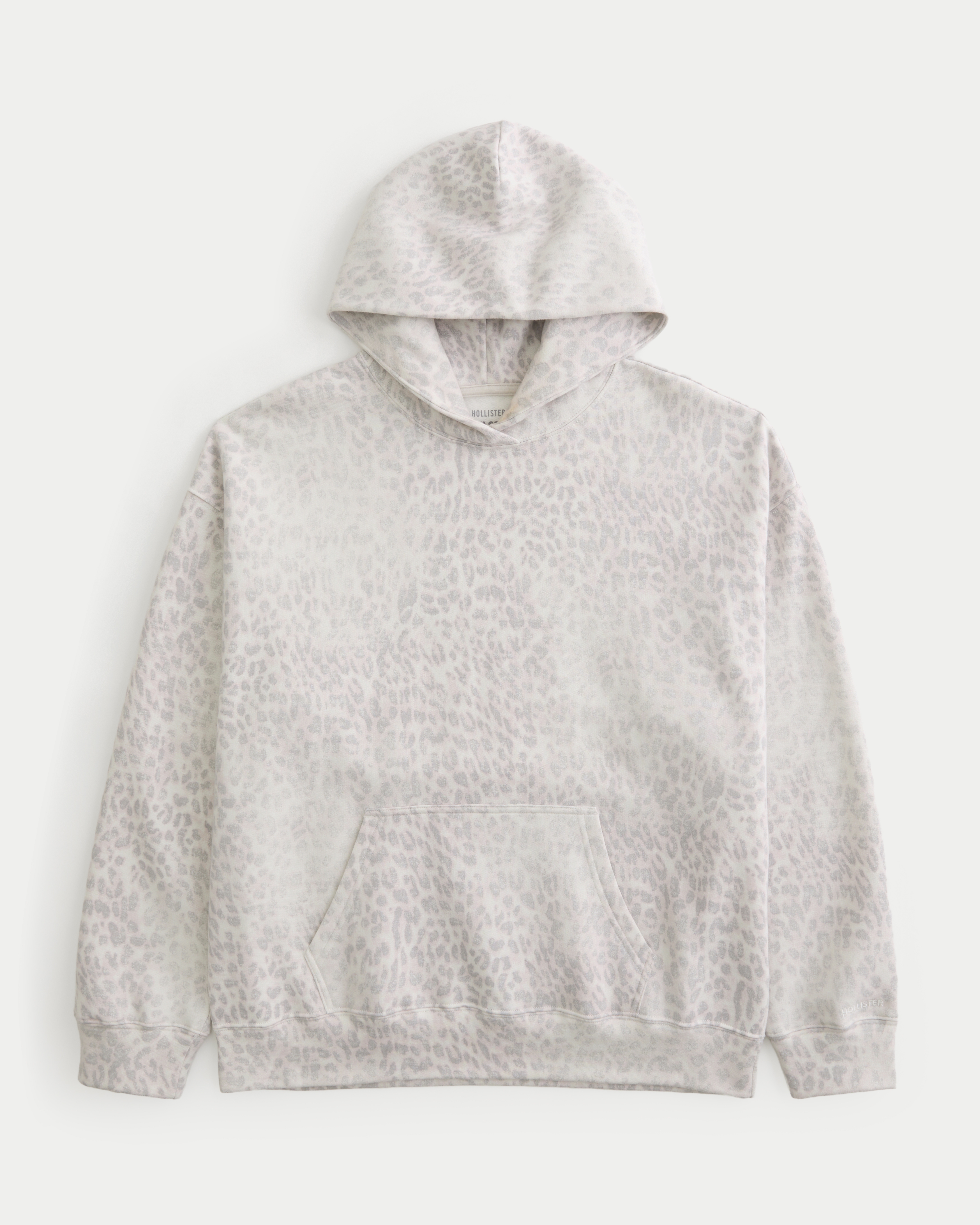 Hollister Feel Good Oversized Light Leopard Print Hoodie