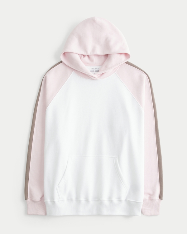Hollister Feel Good Oversized Rugby Hoodie, White view 1